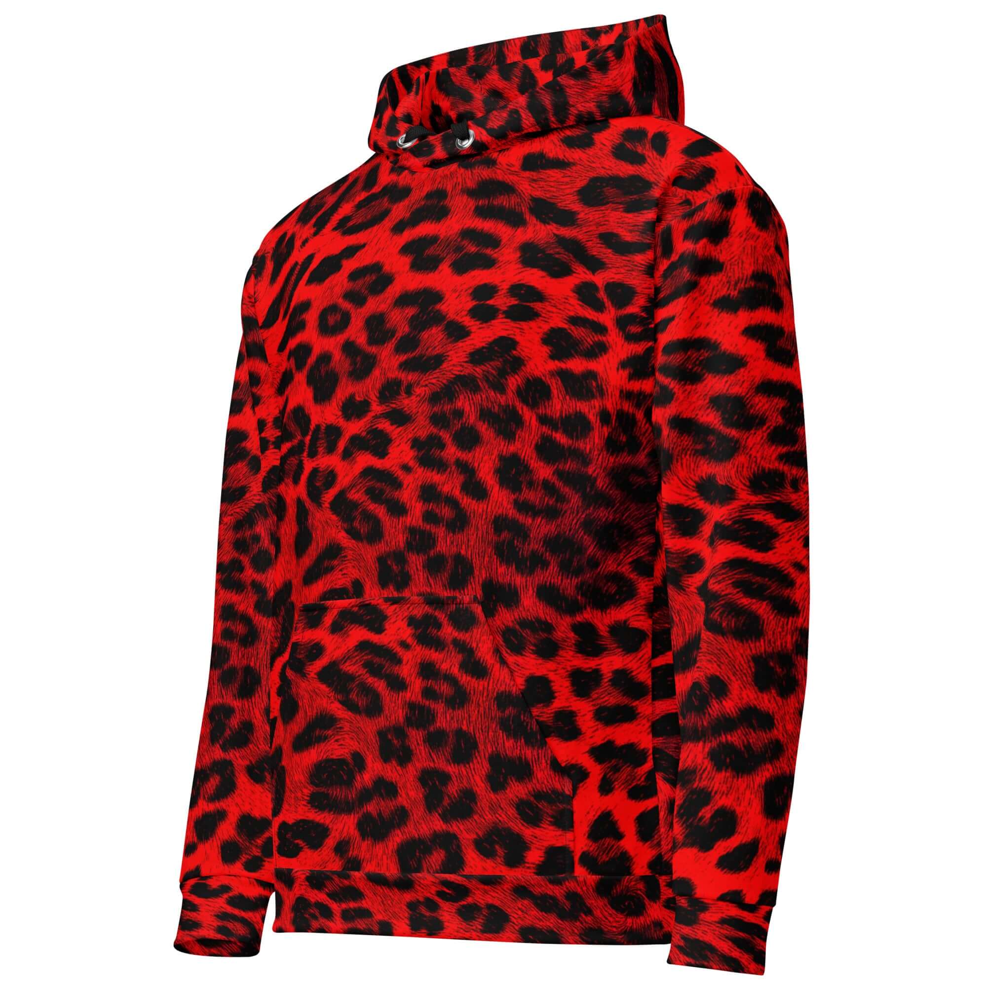 Cozy Heavyweight Leopard Hoodie | Red & Black Print | Camo Colors