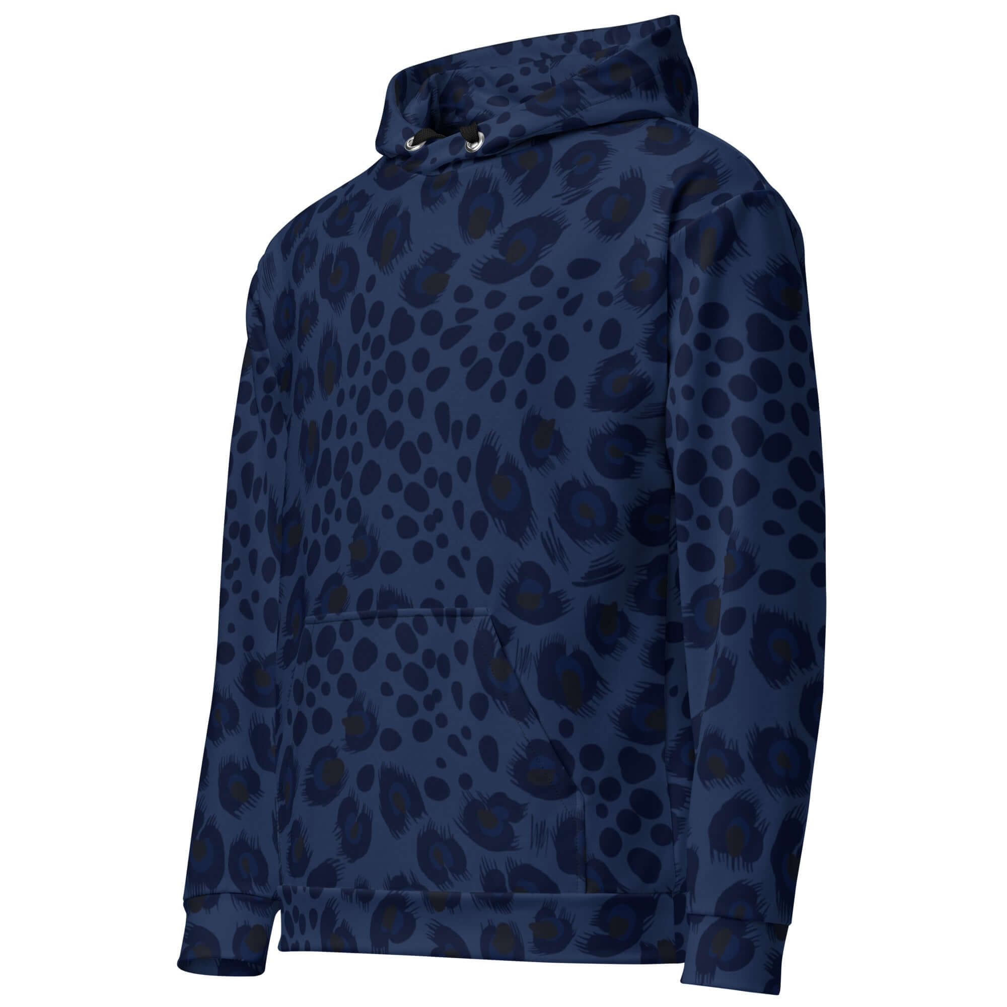 Soft, Thick and Heavy Leopard Print Hoodie | Deep Blue | Camo Colors