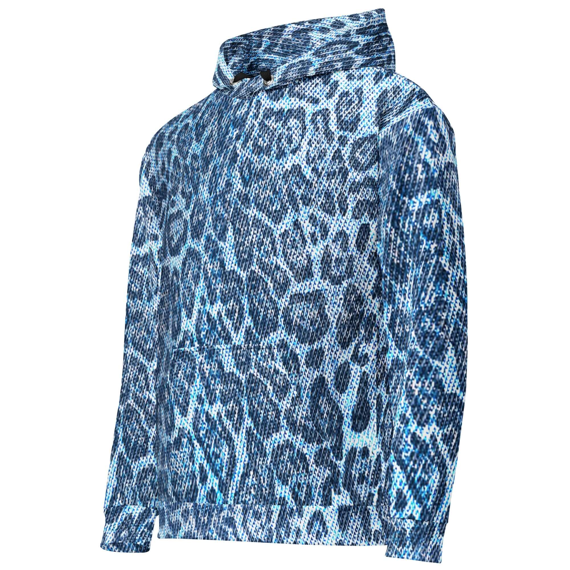 Soft, Thick and Heavy Leopard Print Hoodie | Blue Denim-Style | Camo Colors