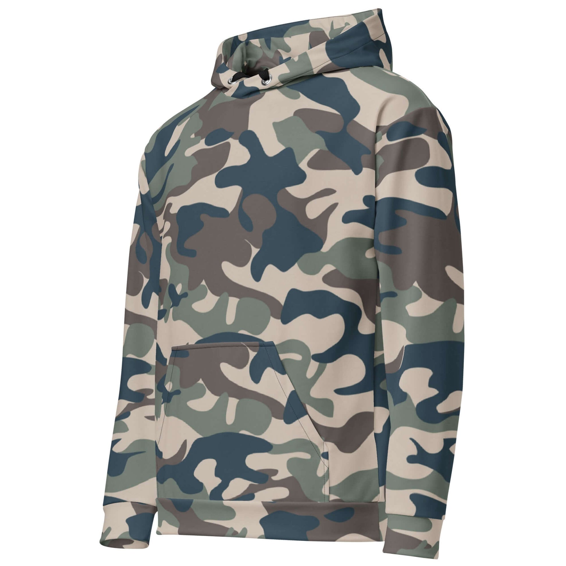 Military Camouflage Hoodie | Khaki, Charcoal and Brown | Camo Colors