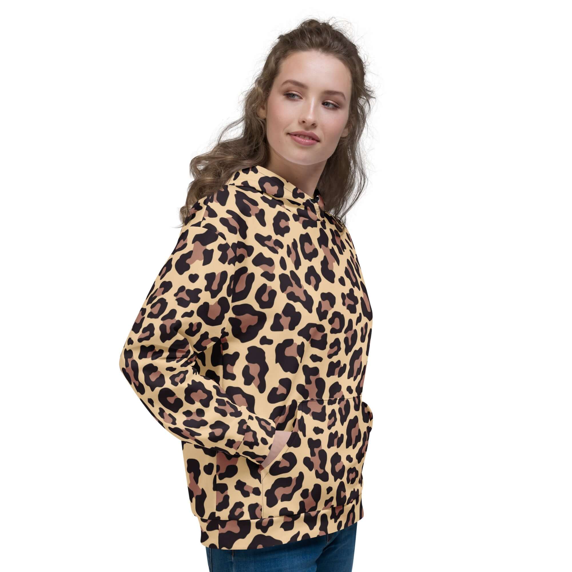 Soft and Heavy Leopard Print Hoodie | Champagne and Pink | Camo Colors