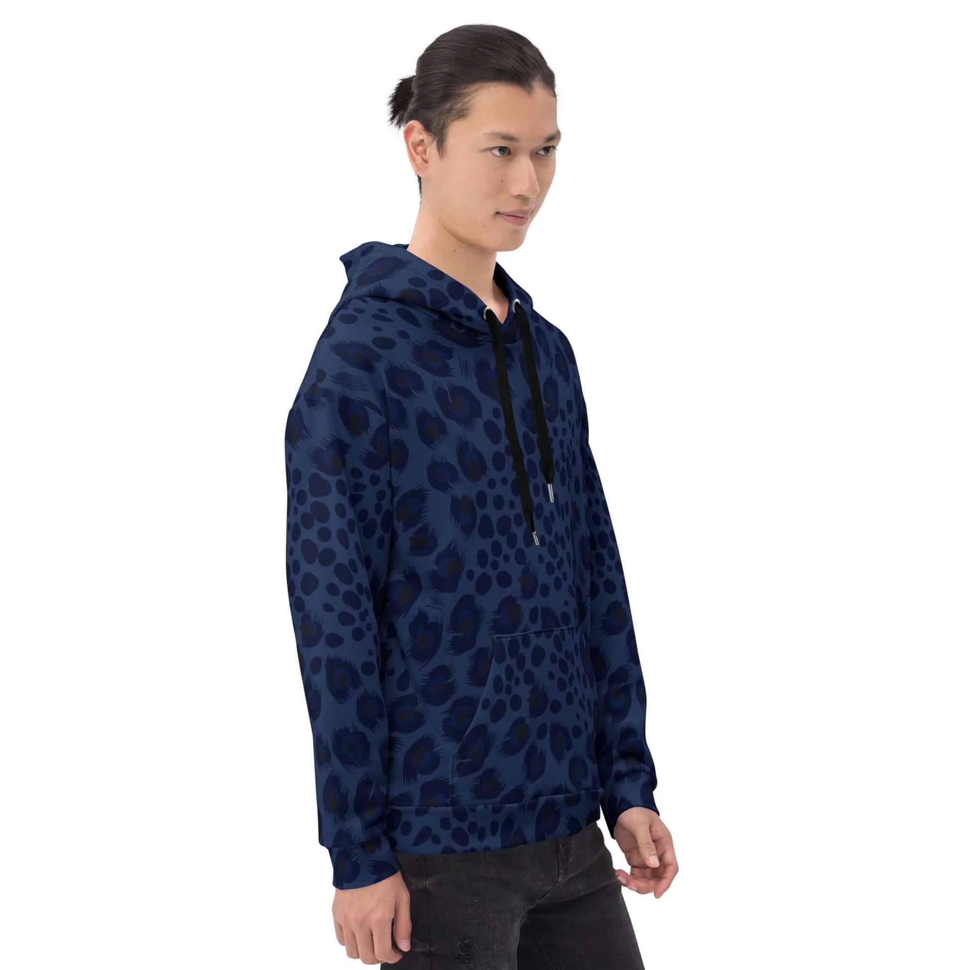Soft, Thick and Heavy Leopard Print Hoodie | Deep Blue | Camo Colors
