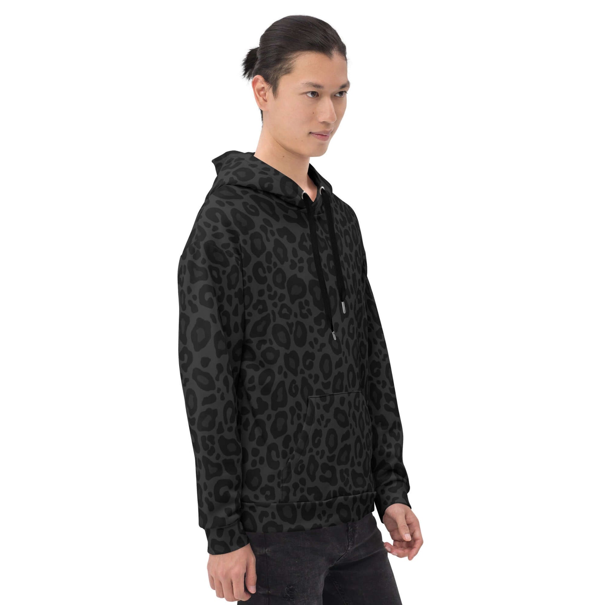Soft, Thick and Heavy Black Leopard Print Hoodie | Puma Pattern | Camo Colors