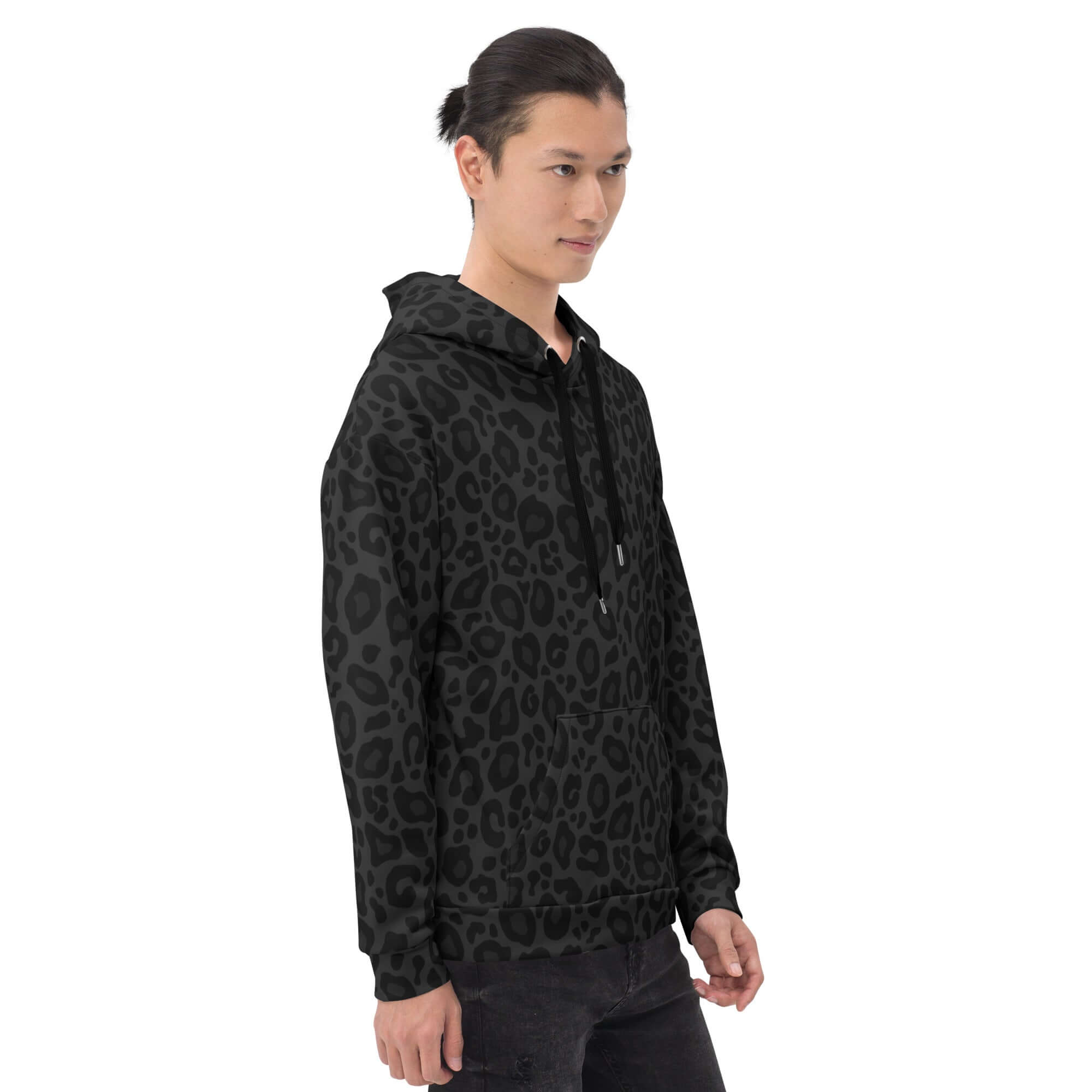 Soft, Thick and Heavy Black Leopard Print Hoodie | Puma Pattern | Camo Colors