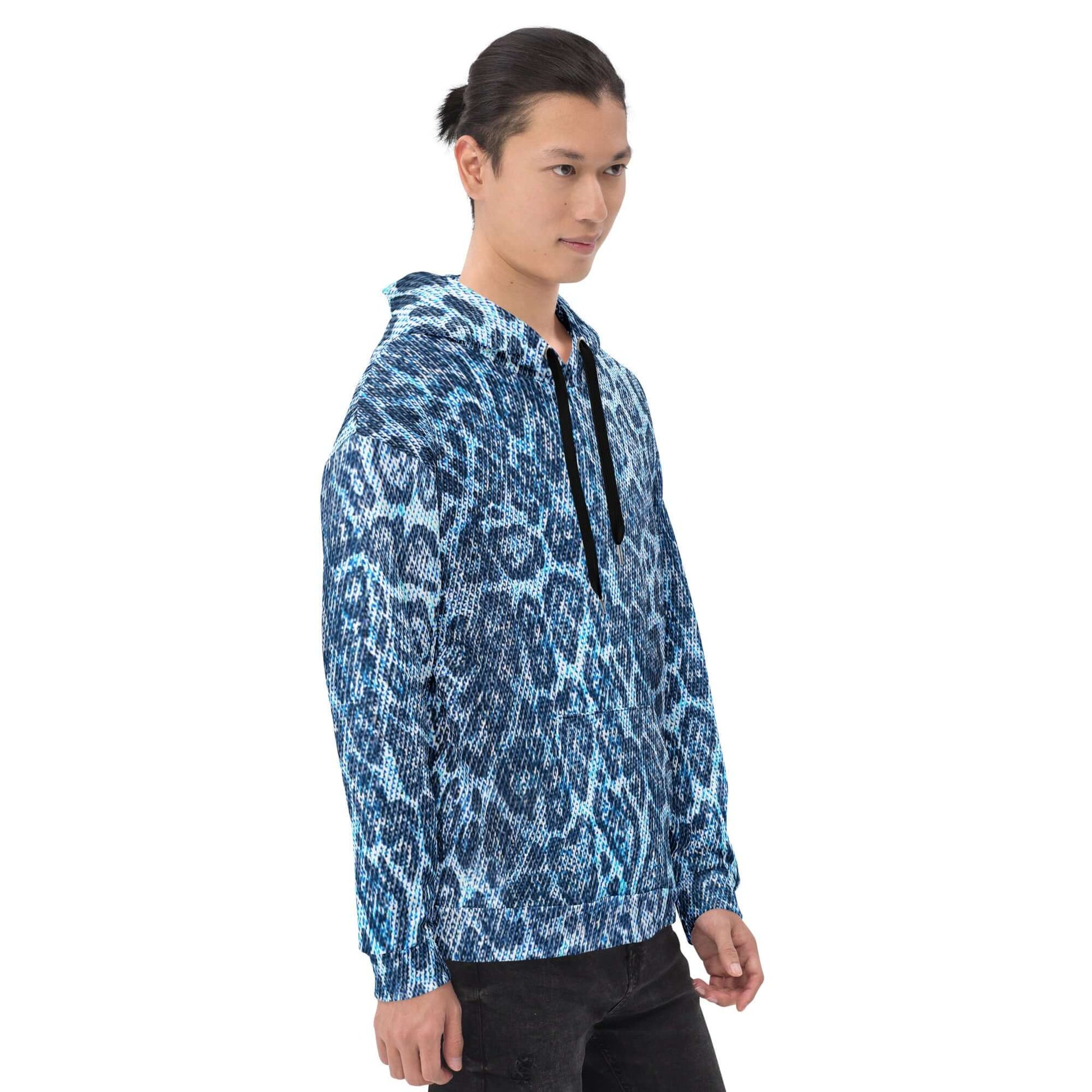 Soft, Thick and Heavy Leopard Print Hoodie | Blue Denim-Style | Camo Colors