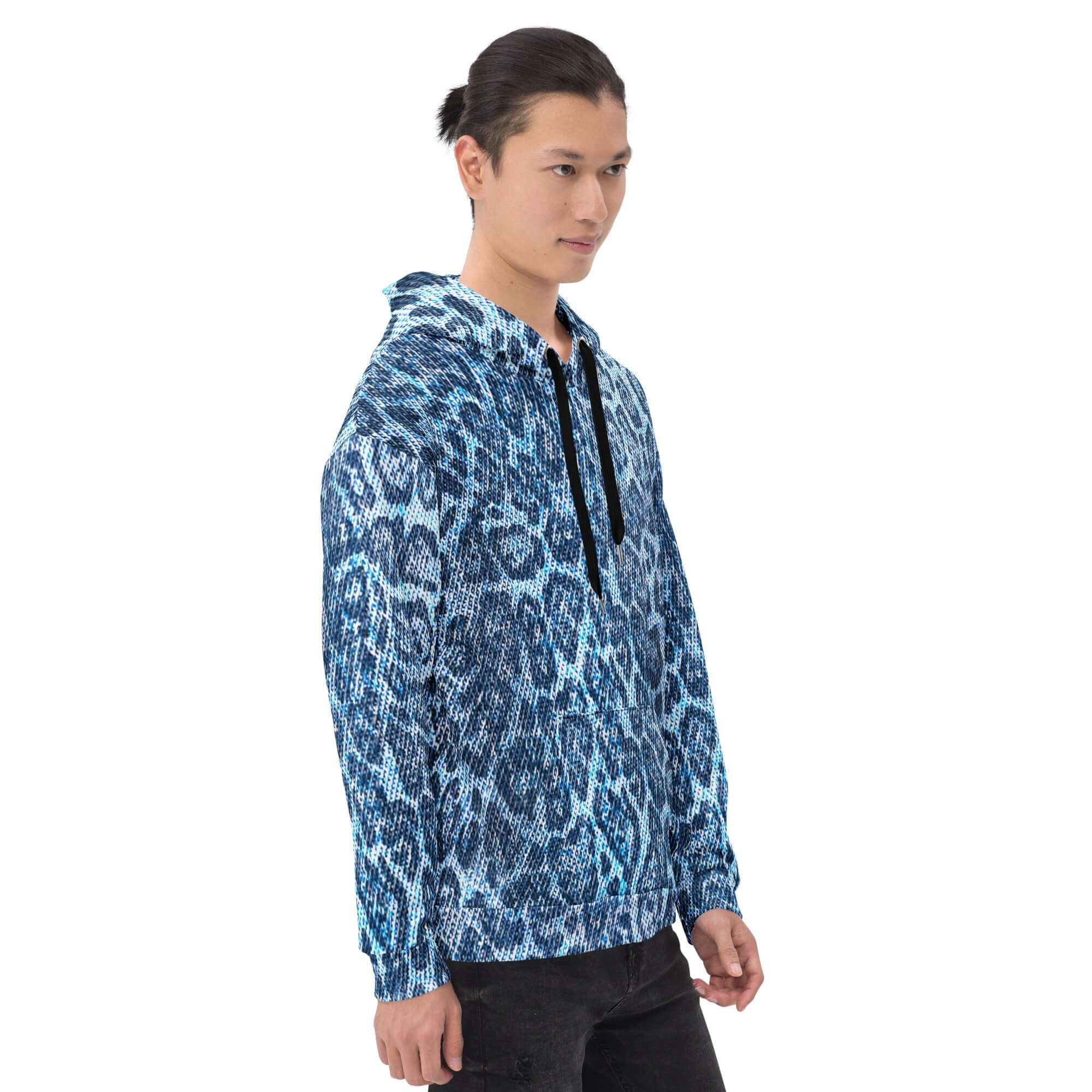 Soft, Thick and Heavy Leopard Print Hoodie | Blue Denim-Style | Camo Colors
