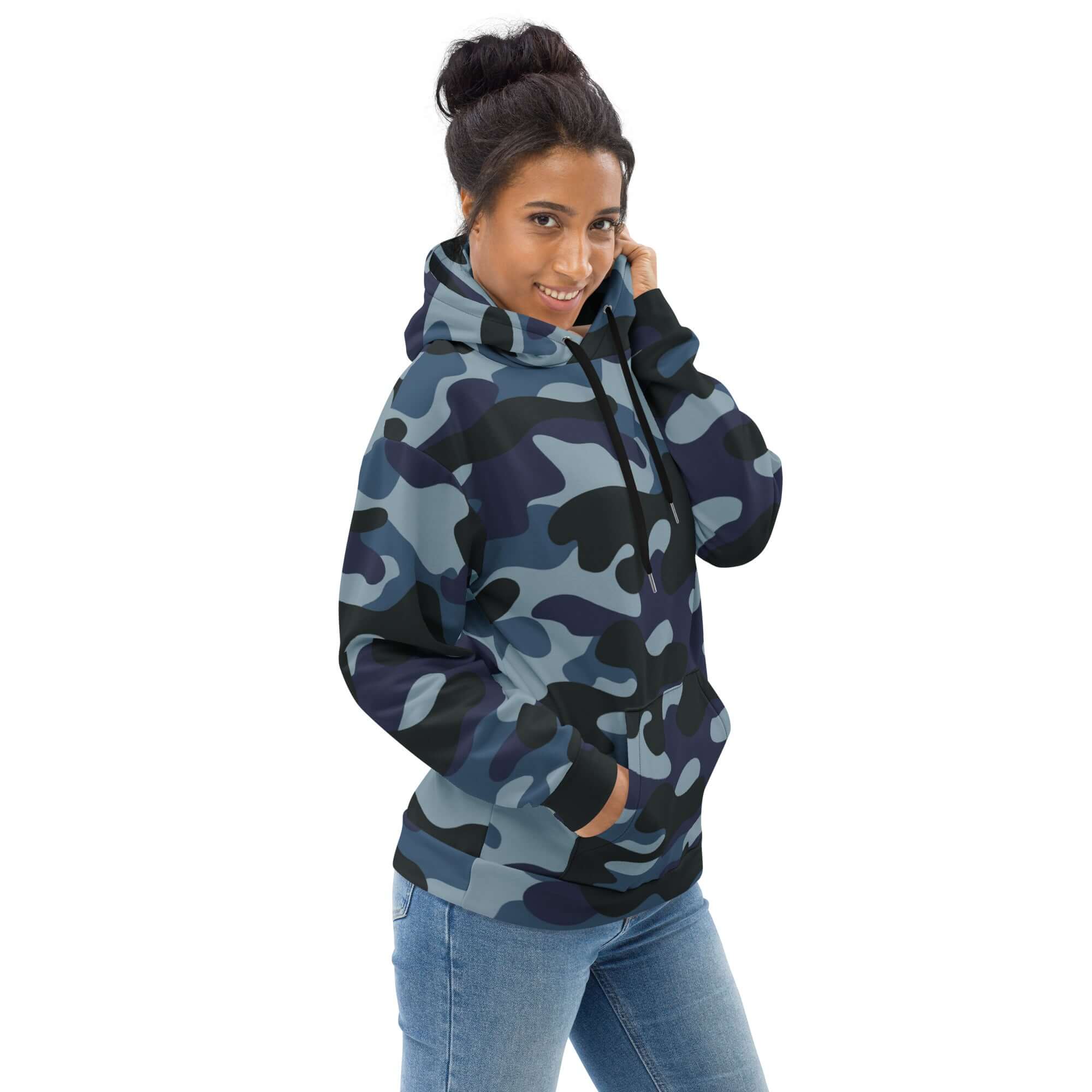 Army Blue Camouflage Hoodie | US Marines Texture | Camo Colors