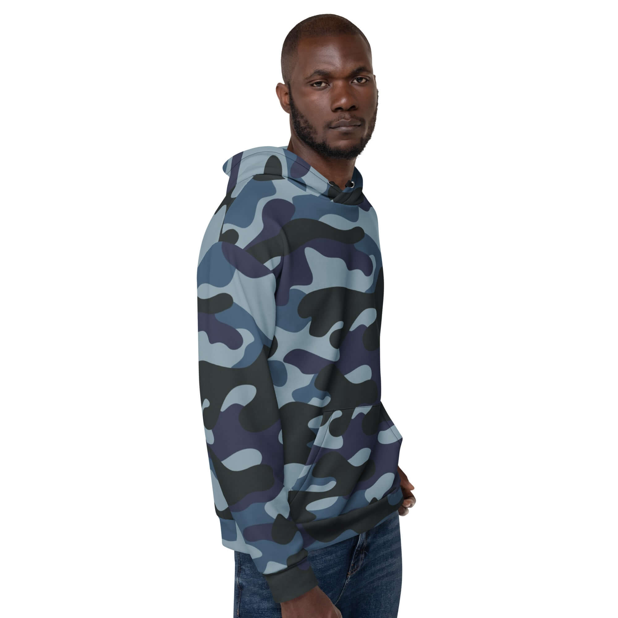 Army Blue Camouflage Hoodie | US Marines Texture | Camo Colors