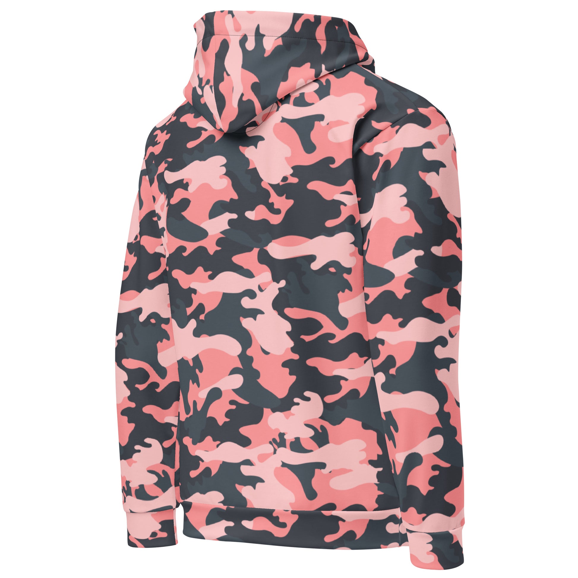 Pink Camo Hoodie | Mixed Charcoal and Light Salmon Camo Colors