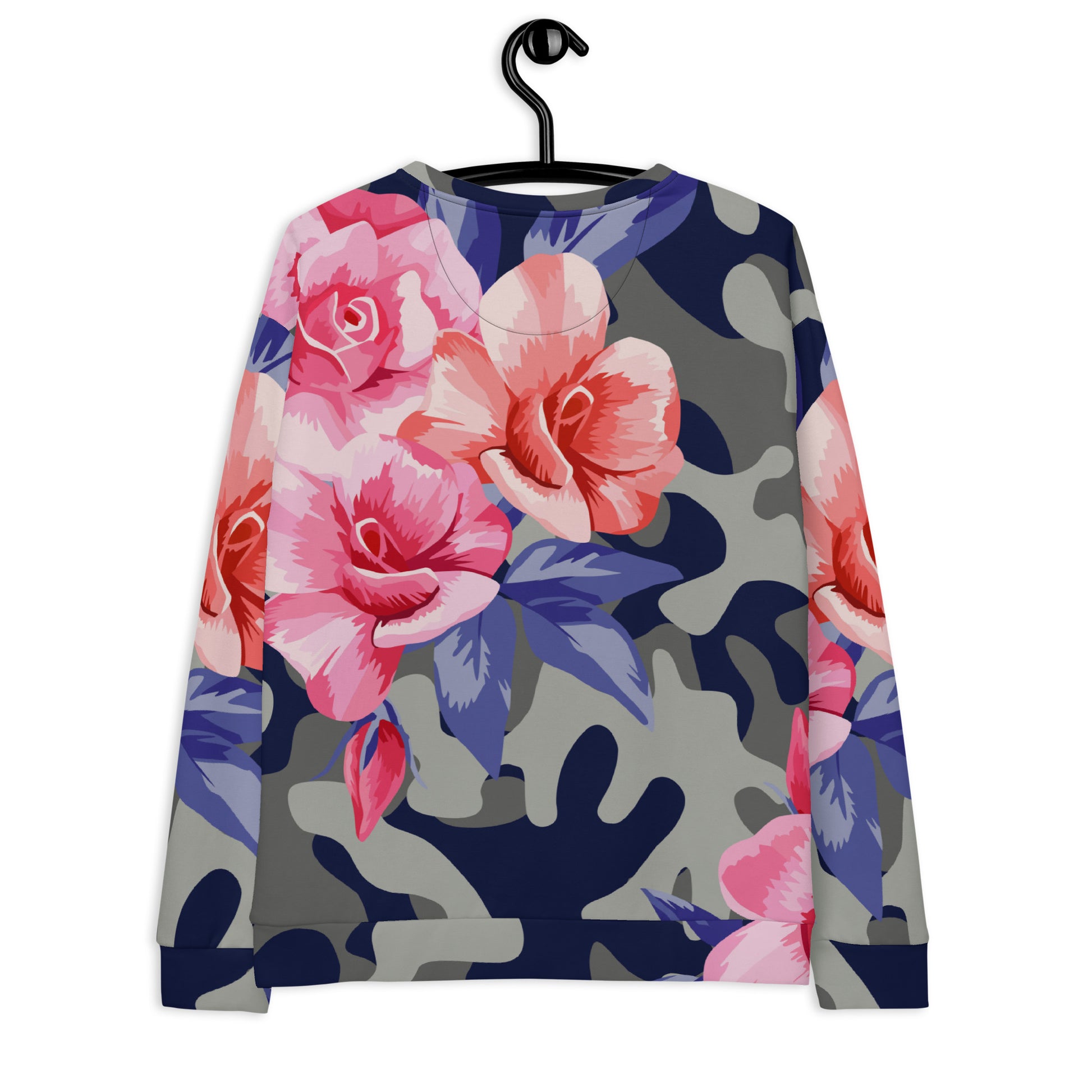 Pink Rose Camo Sweatshirt | Beautiful Unisex Floral Print Camo Colors