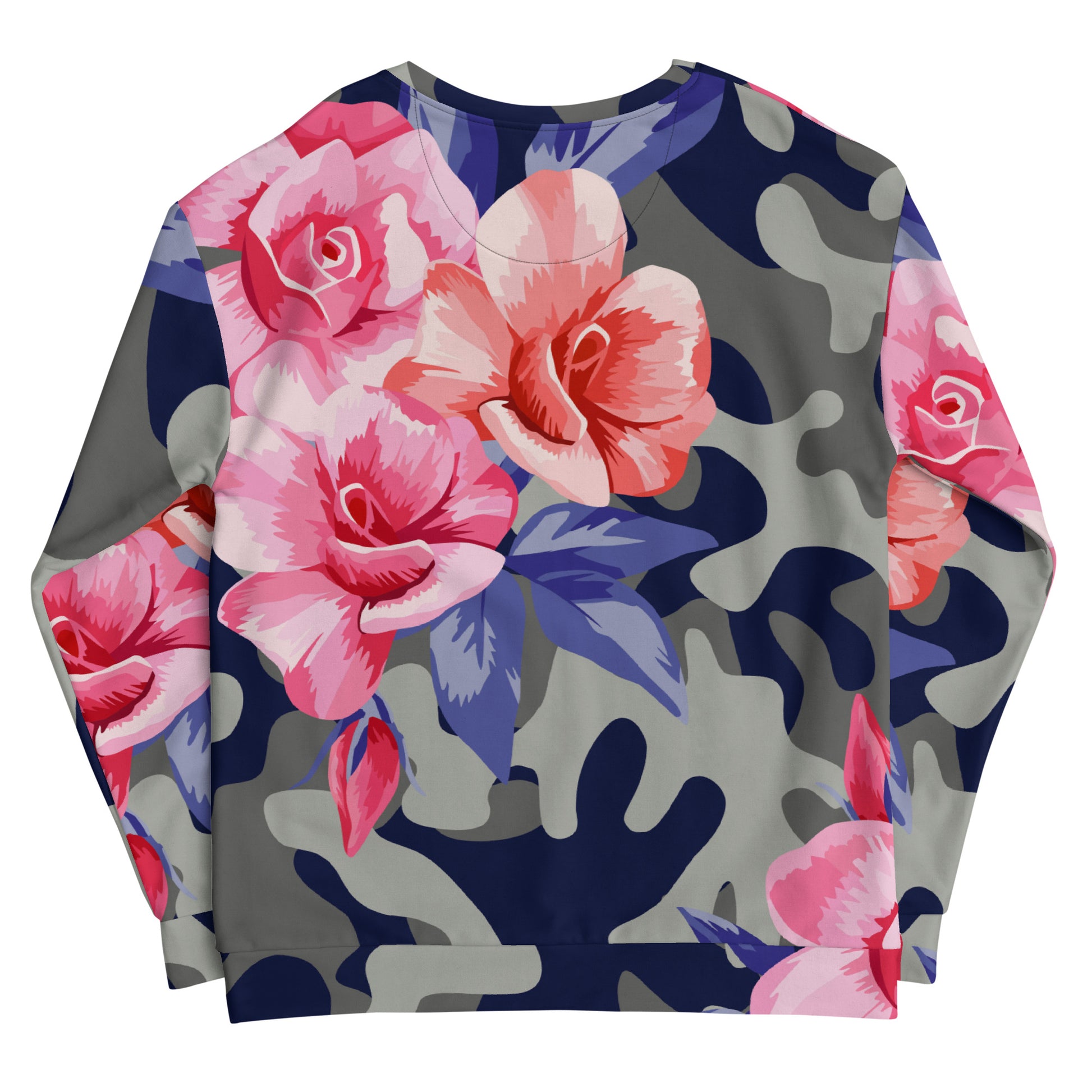 Pink Rose Camo Sweatshirt | Beautiful Unisex Floral Print Camo Colors
