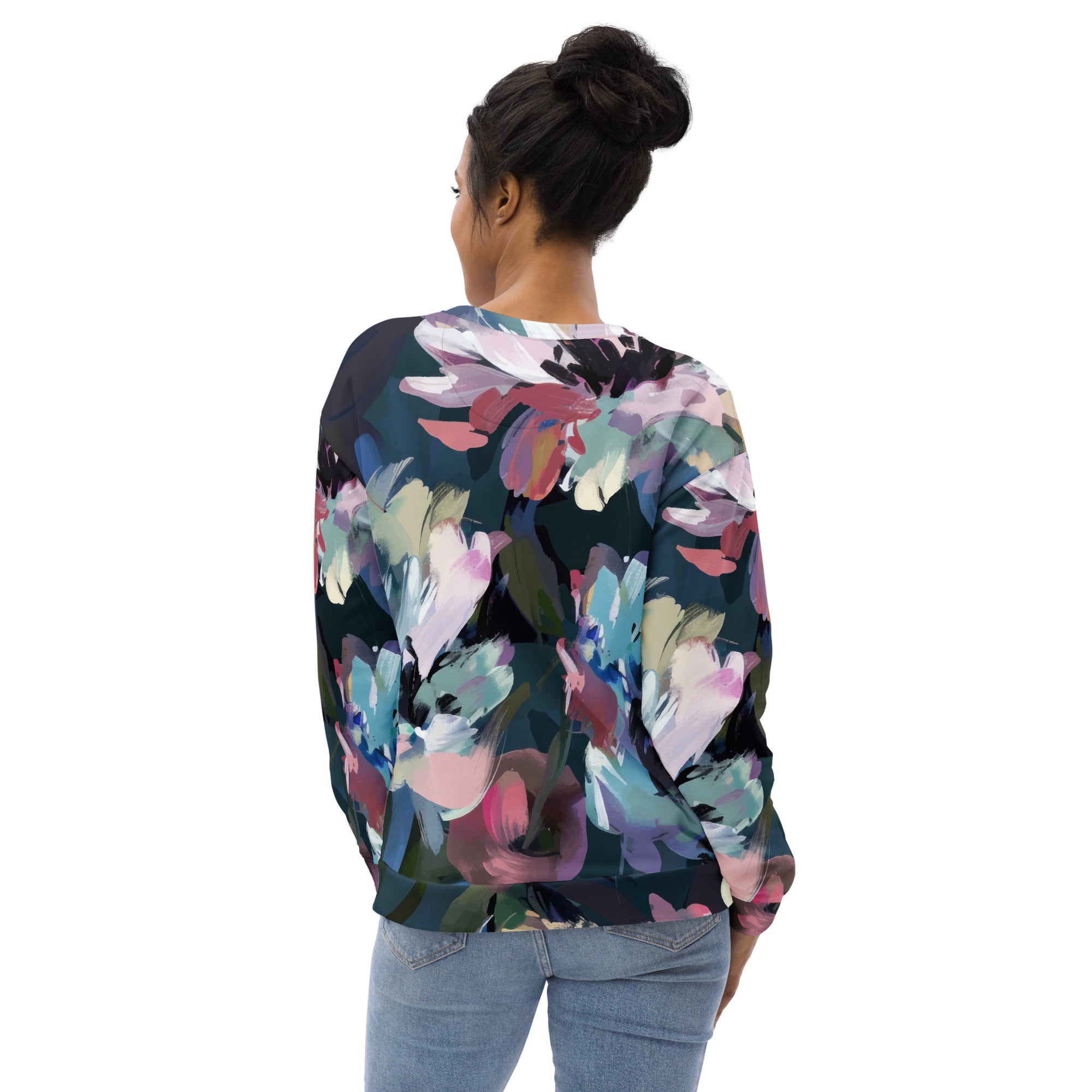 Sweet Watercolor Flower Sweatshirt | Pastel Colors | Unisex Camo Colors