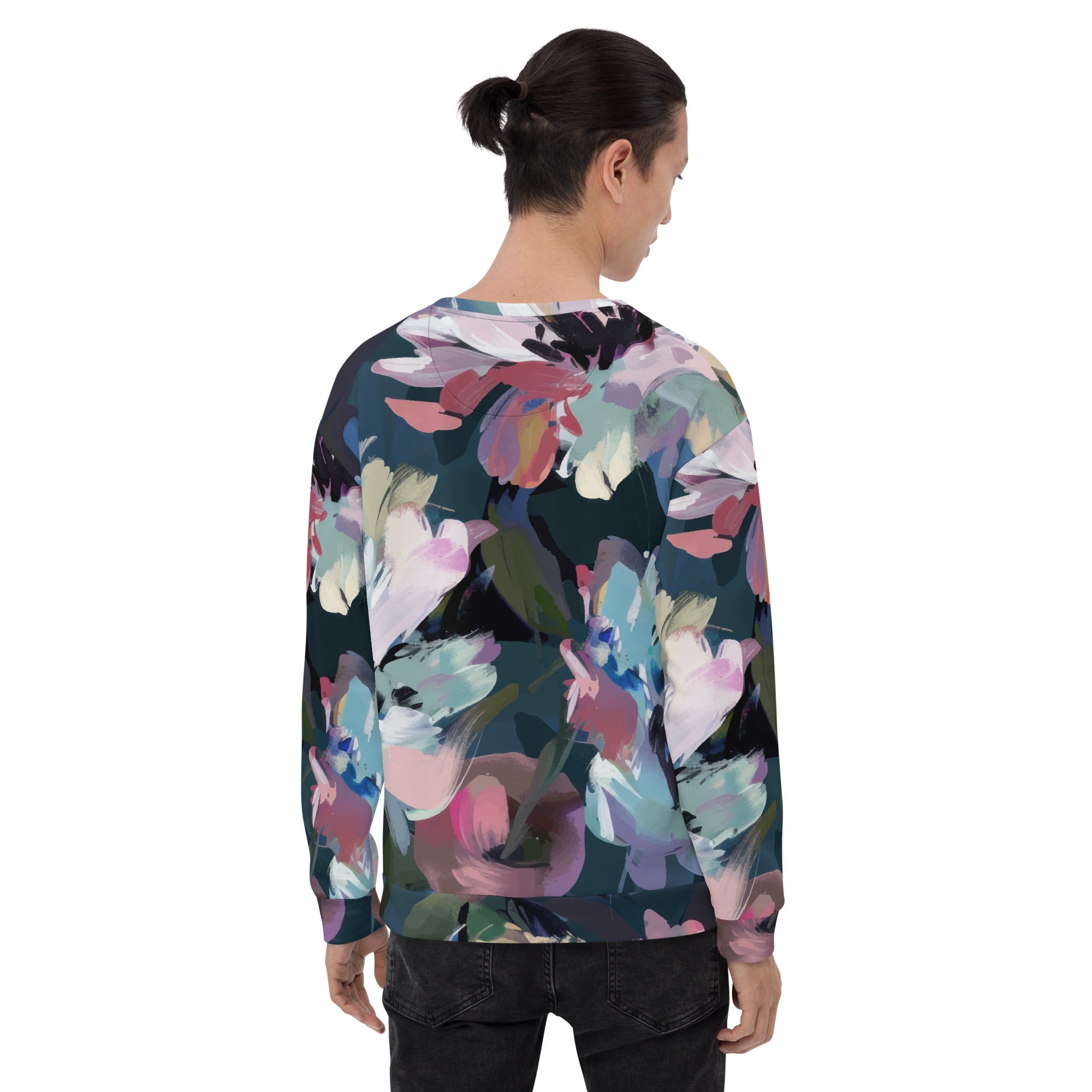 Sweet Watercolor Flower Sweatshirt | Pastel Colors | Unisex Camo Colors
