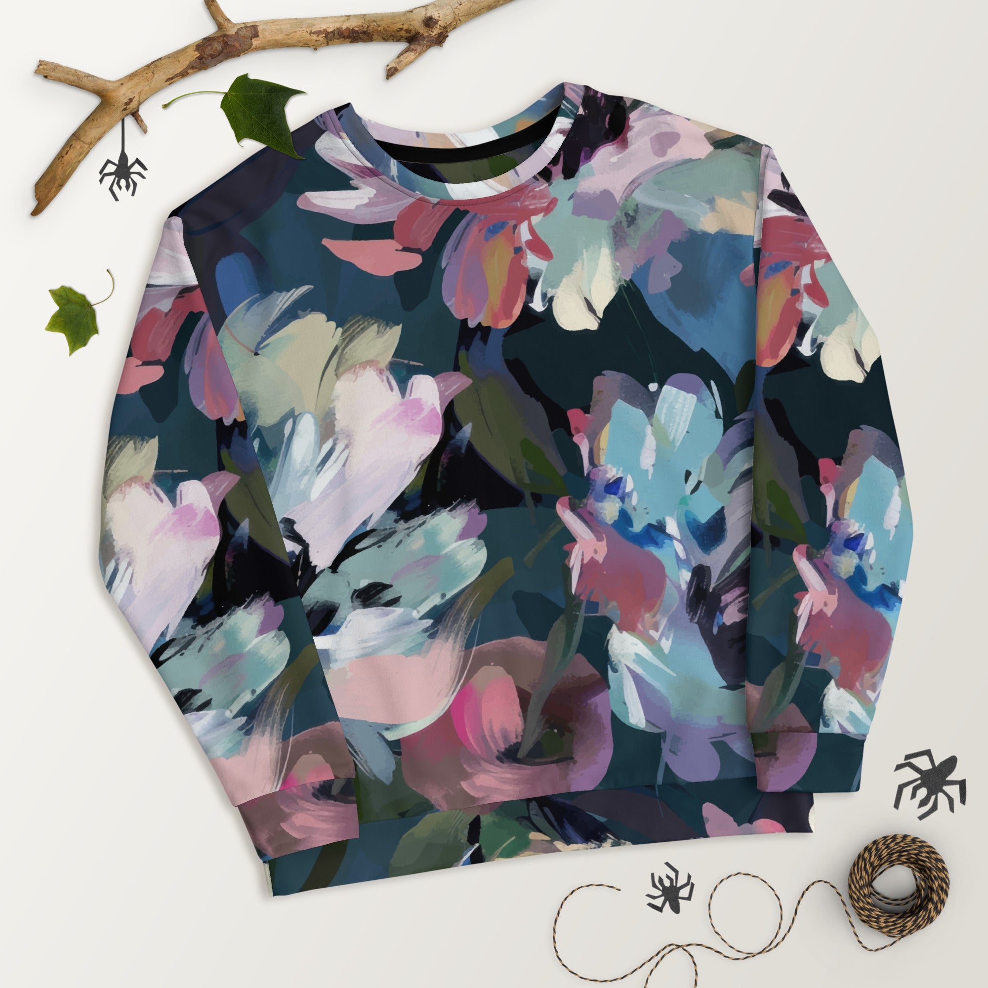 Sweet Watercolor Flower Sweatshirt | Pastel Colors | Unisex Camo Colors