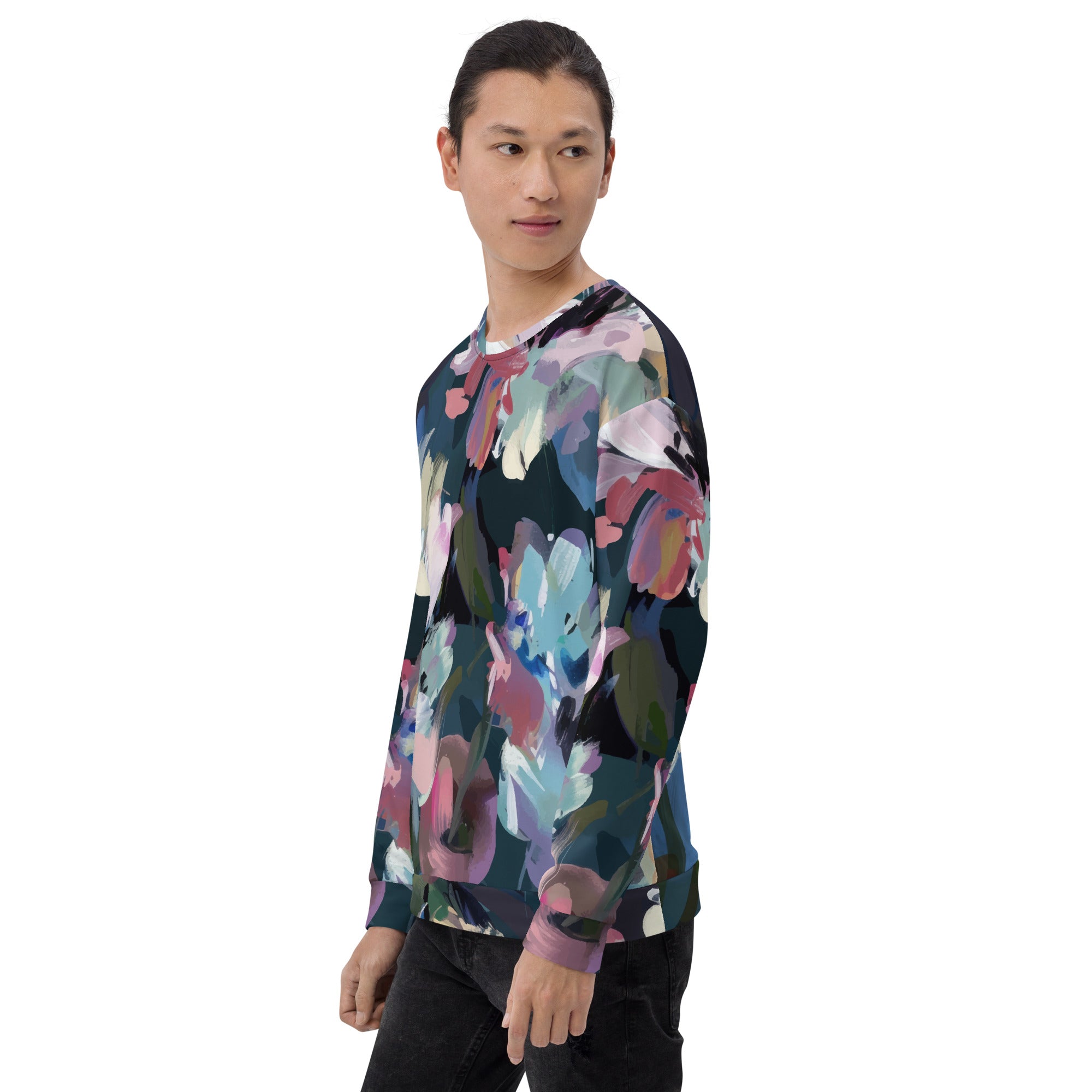 Sweet Watercolor Flower Sweatshirt | Pastel Colors | Unisex Camo Colors