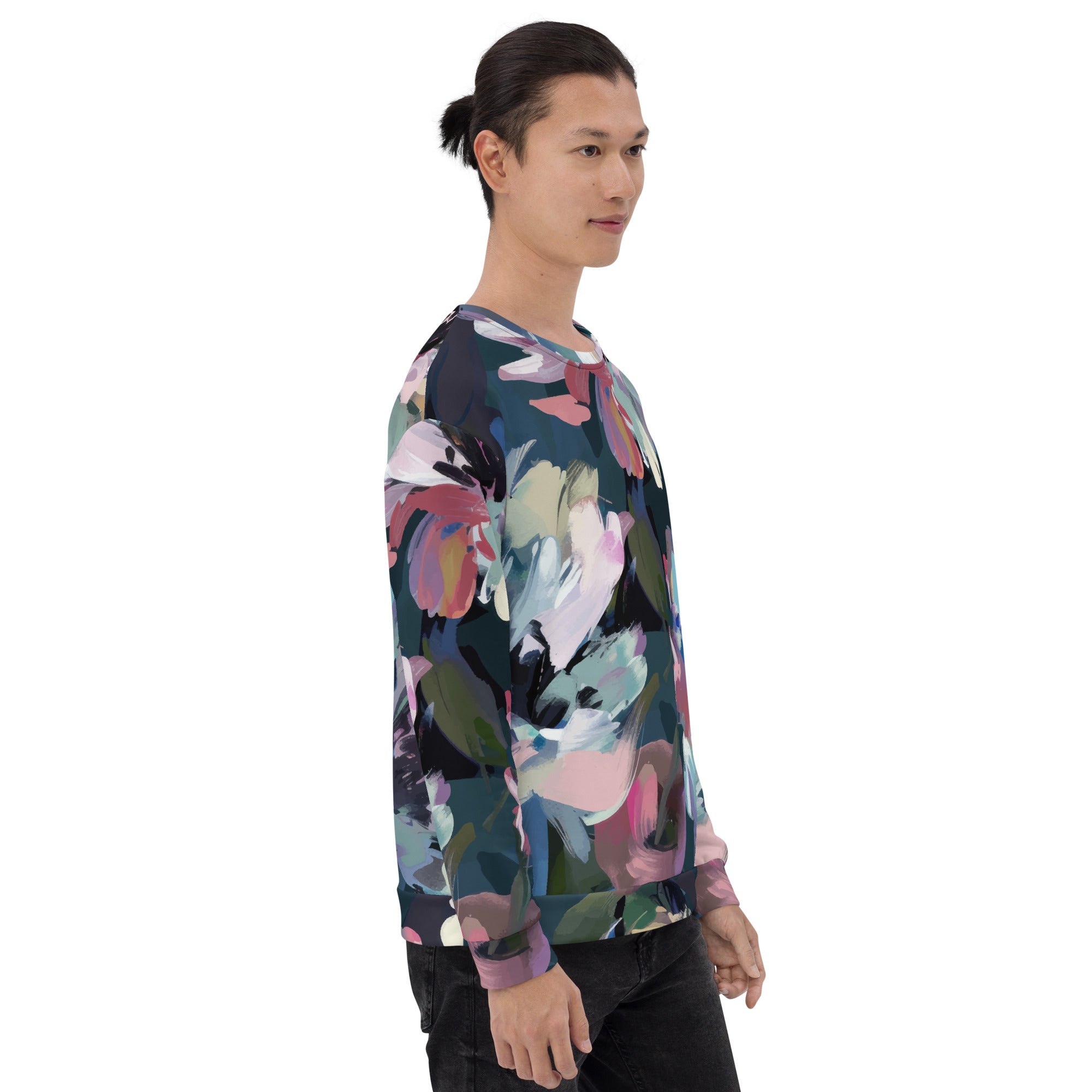 Sweet Watercolor Flower Sweatshirt | Pastel Colors | Unisex Camo Colors