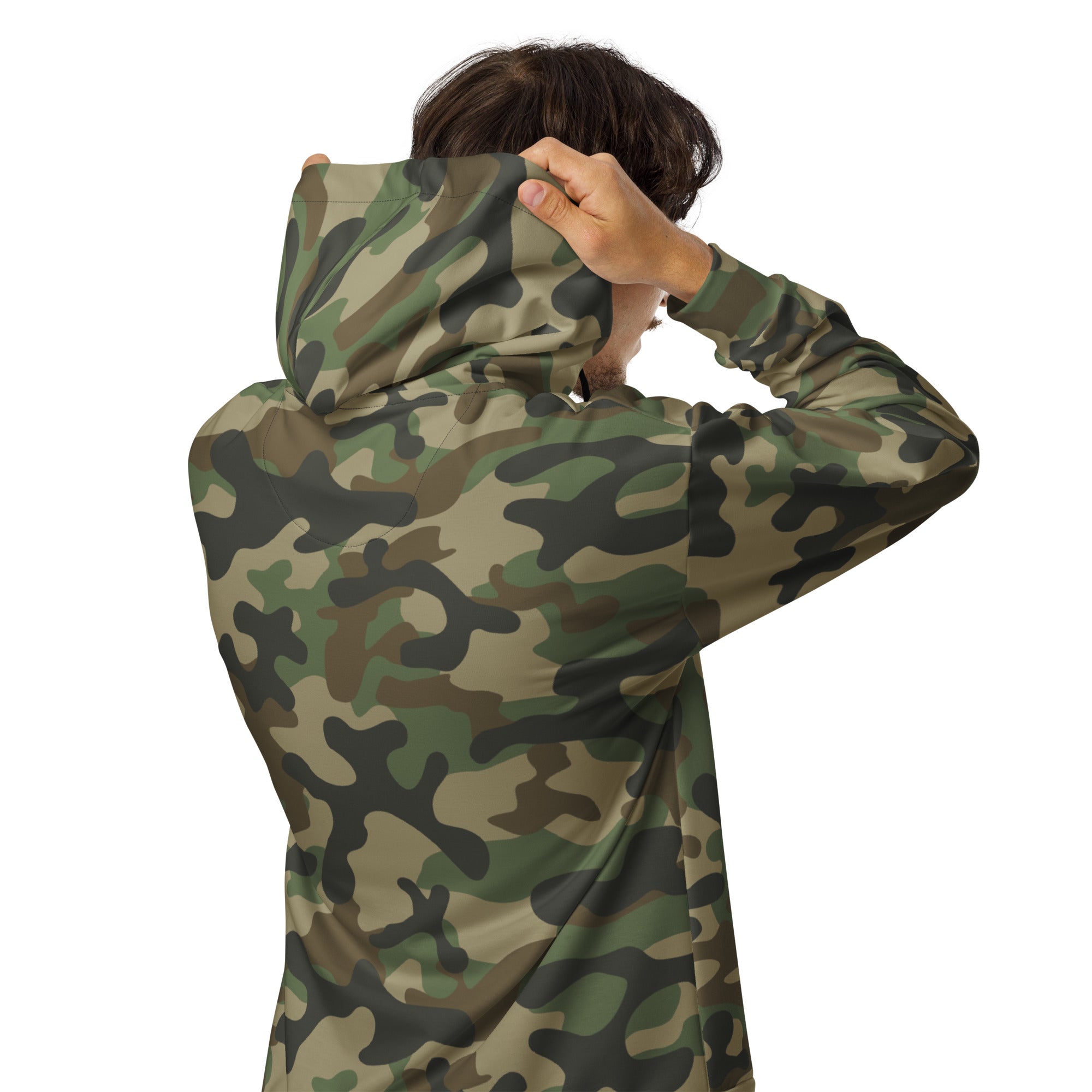 Zip Up Camo Hoodie | Unisex | Military Brown Camouflage style Camo Colors