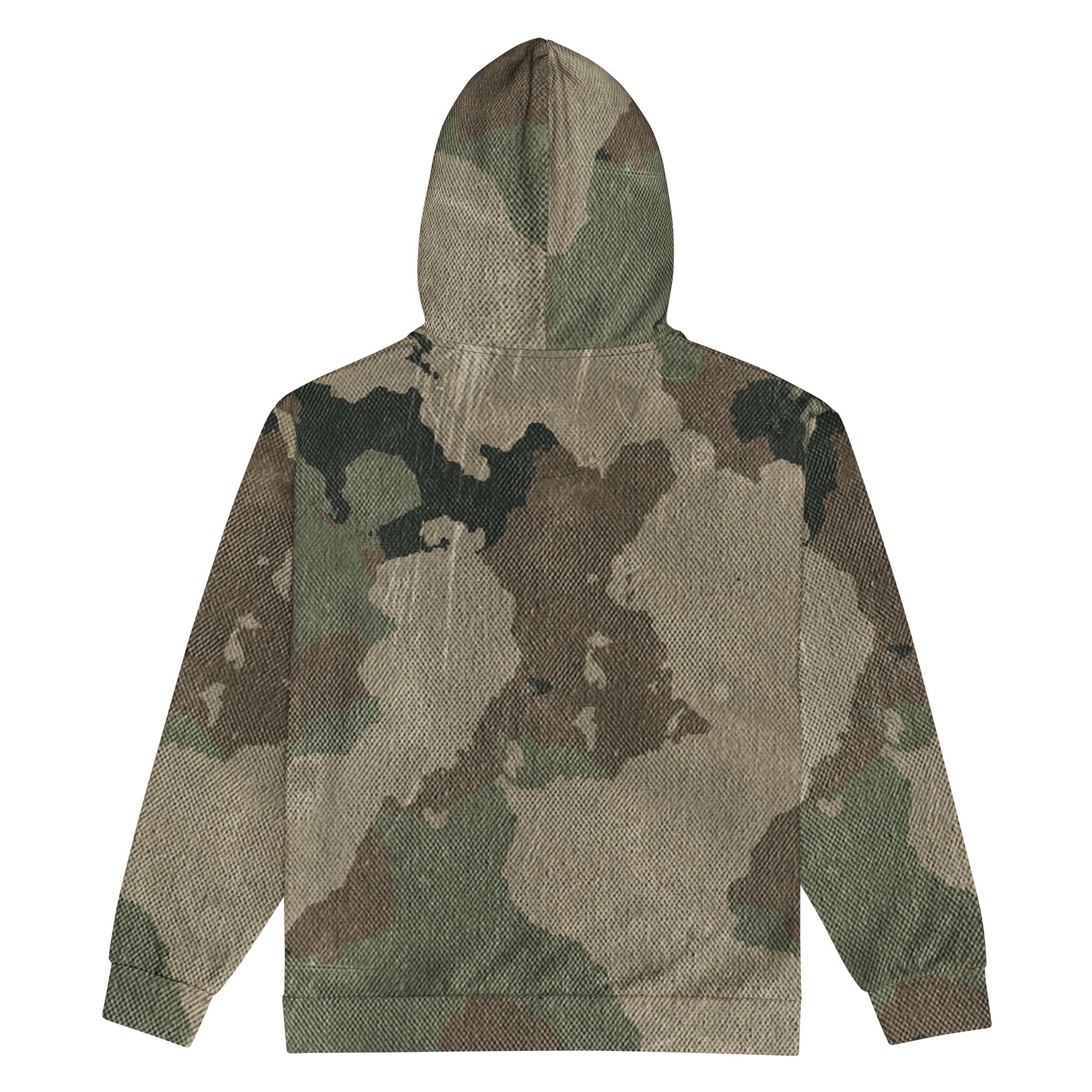 Camo Zip Up Hoodie | Unisex | Dirty Old Brown Camouflage Camo Colors