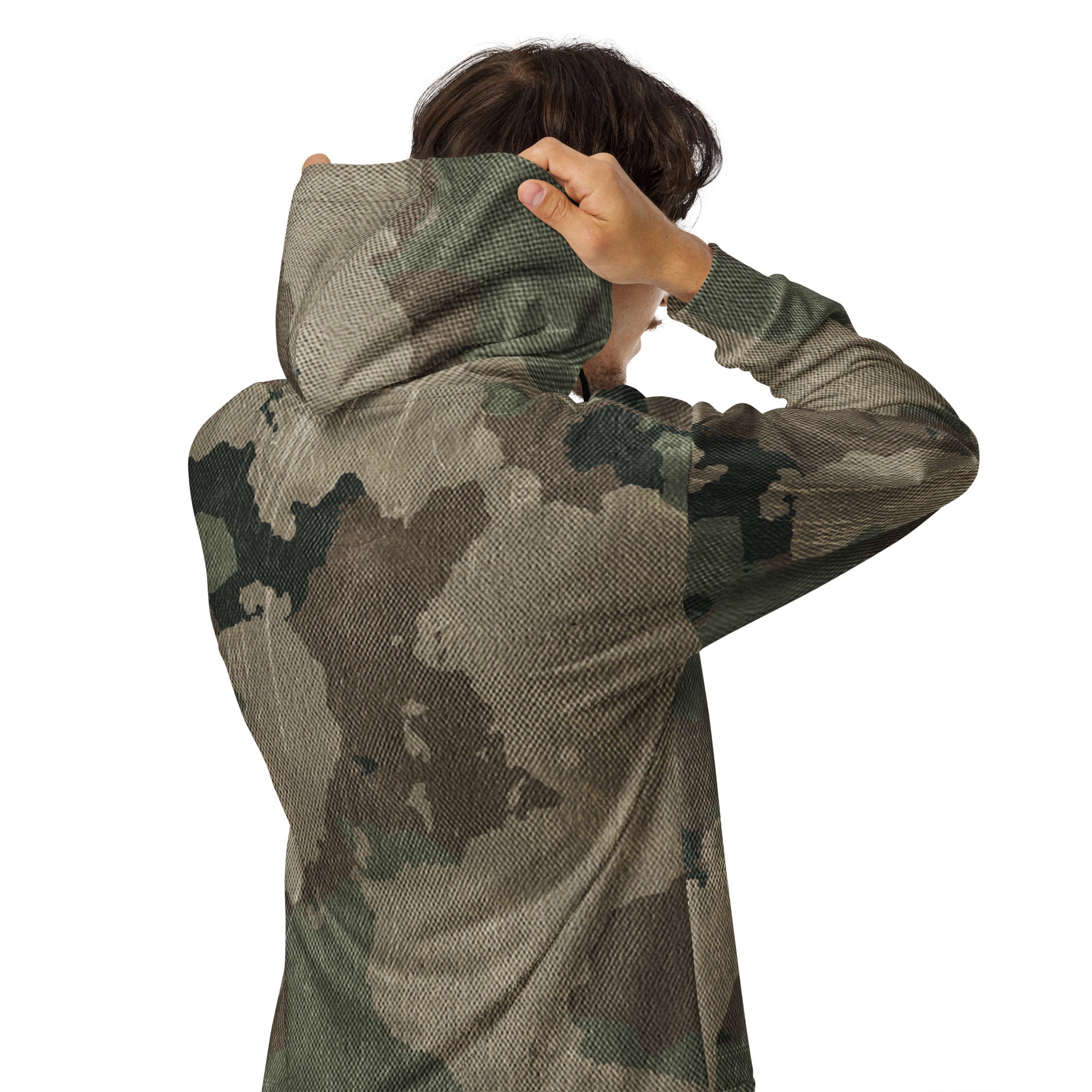 Camo Zip Up Hoodie | Unisex | Dirty Old Brown Camouflage Camo Colors