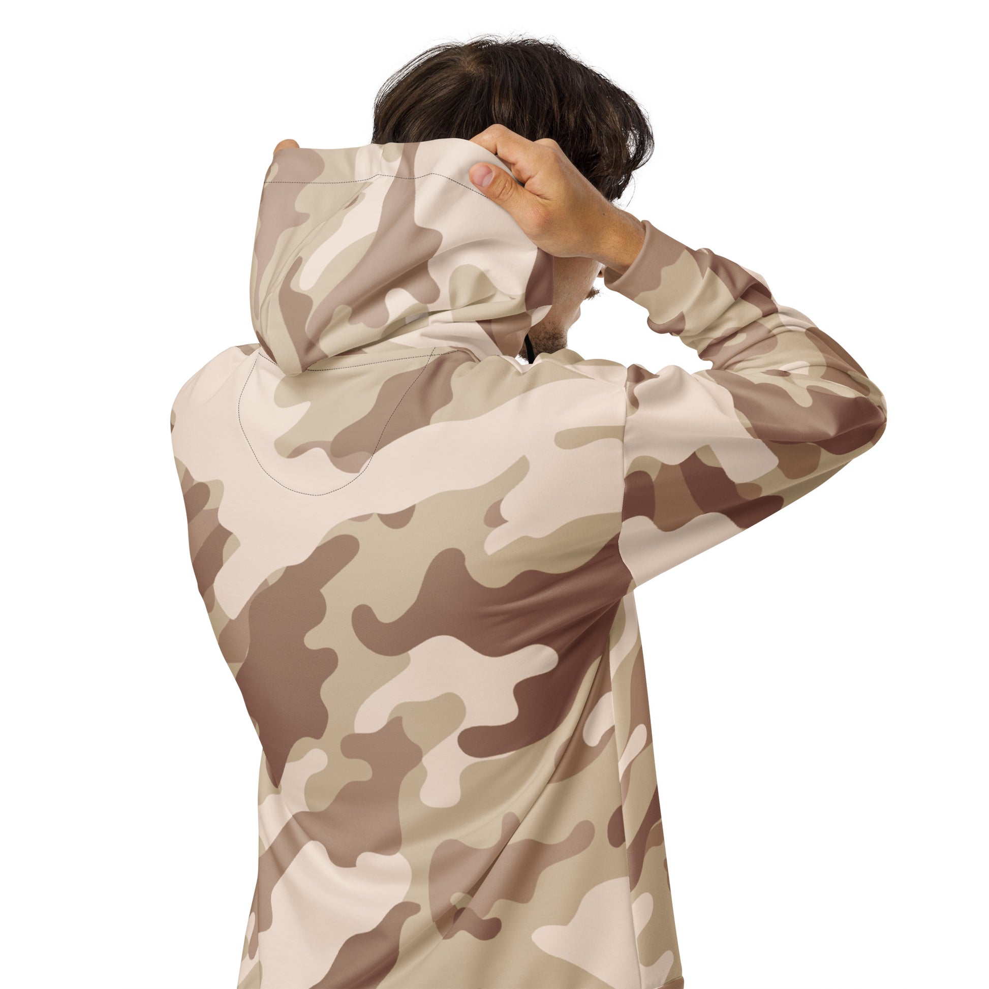 Camo Zip Up Hoodie | Unisex | Desert Brown Camouflage Camo Colors