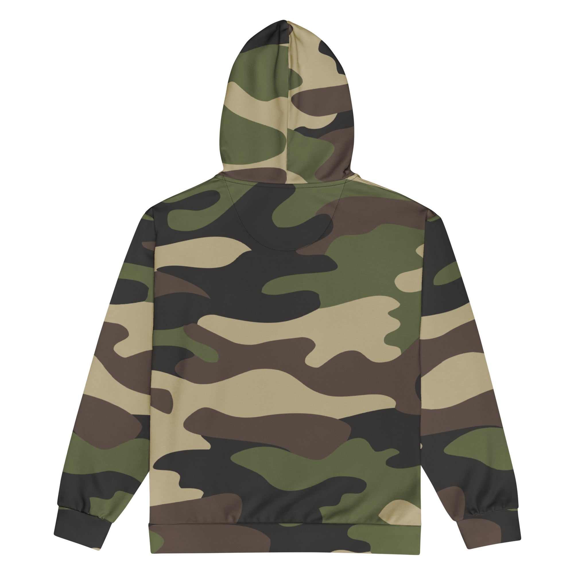 Camo Zip Up Hoodie | Unisex | Classic Green Camouflage Camo Colors