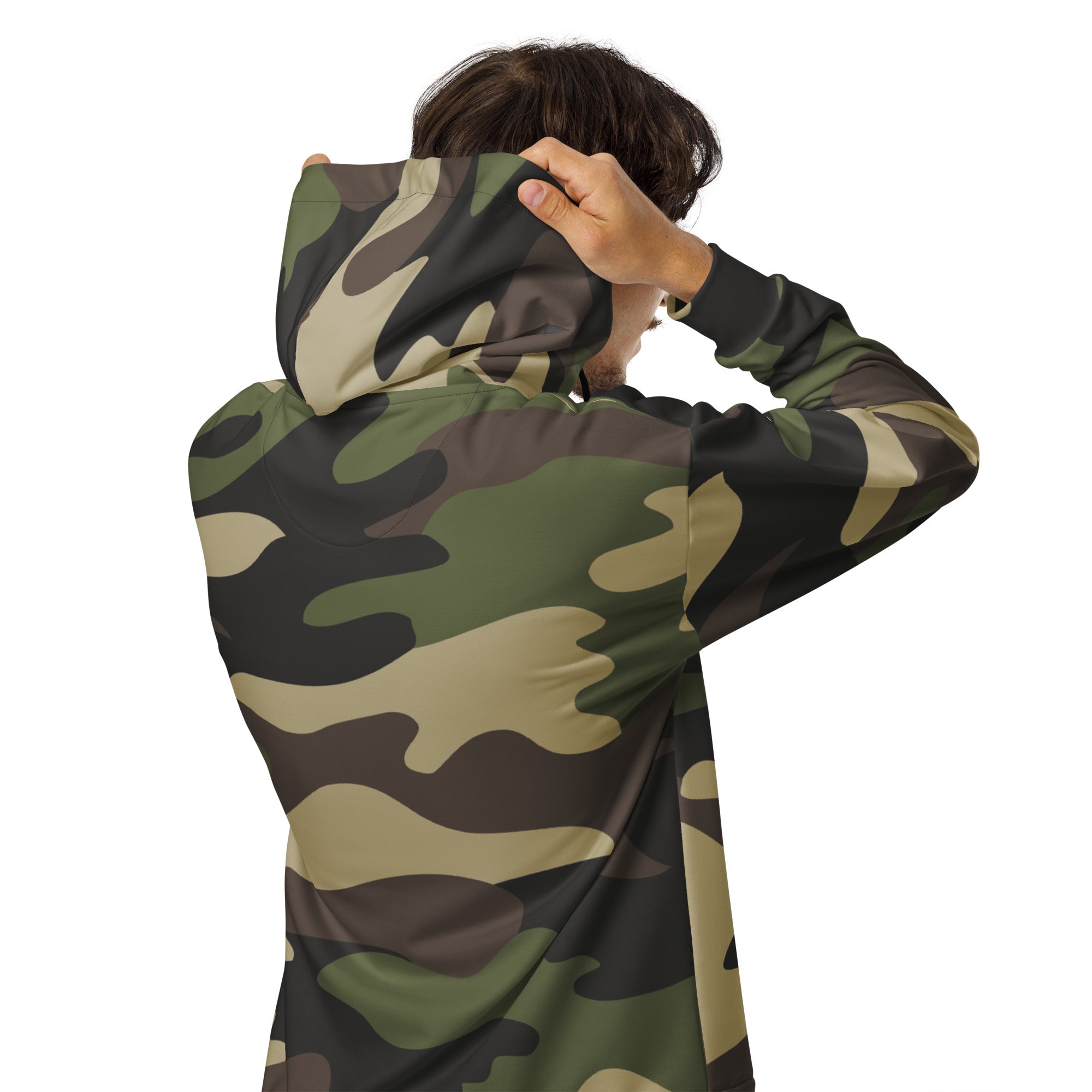 Camo Zip Up Hoodie | Unisex | Classic Green Camouflage Camo Colors