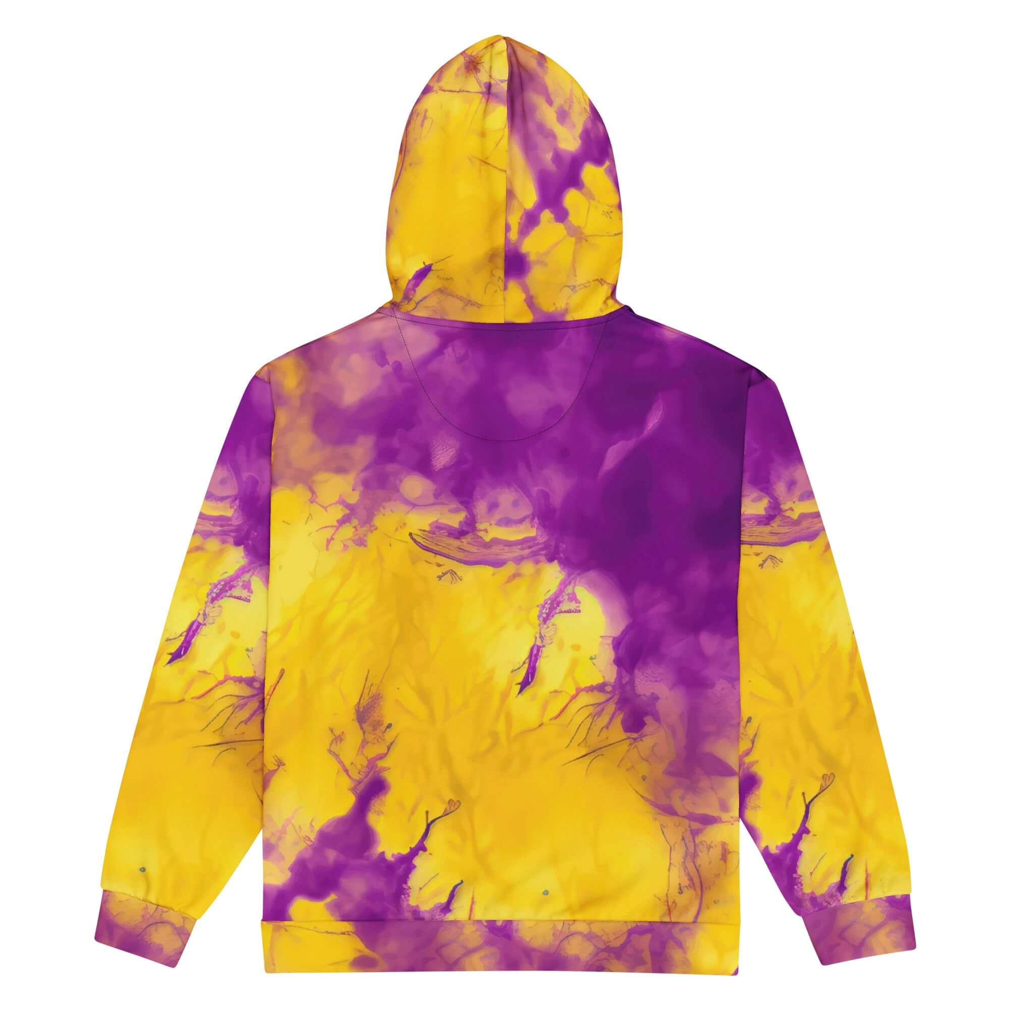 Yellow and Violet Blue Tie Dye Zip Hoodie | Unisex Camo Colors