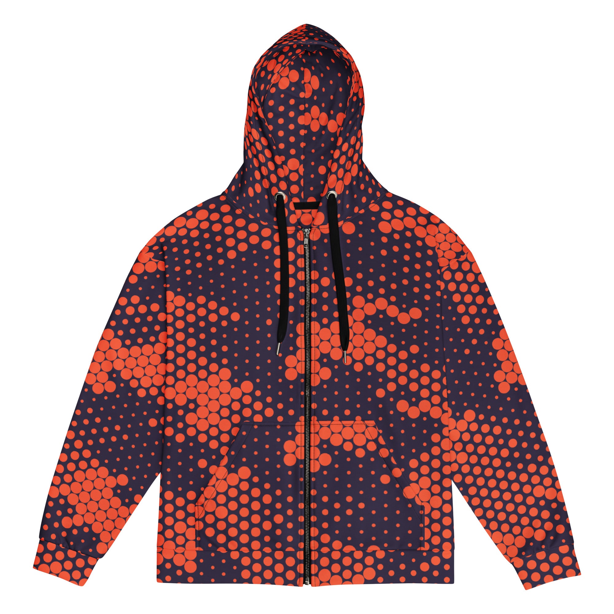 Zip Up Camo Hoodie | Unisex | Orange & Blue Camouflage style Camo Colors