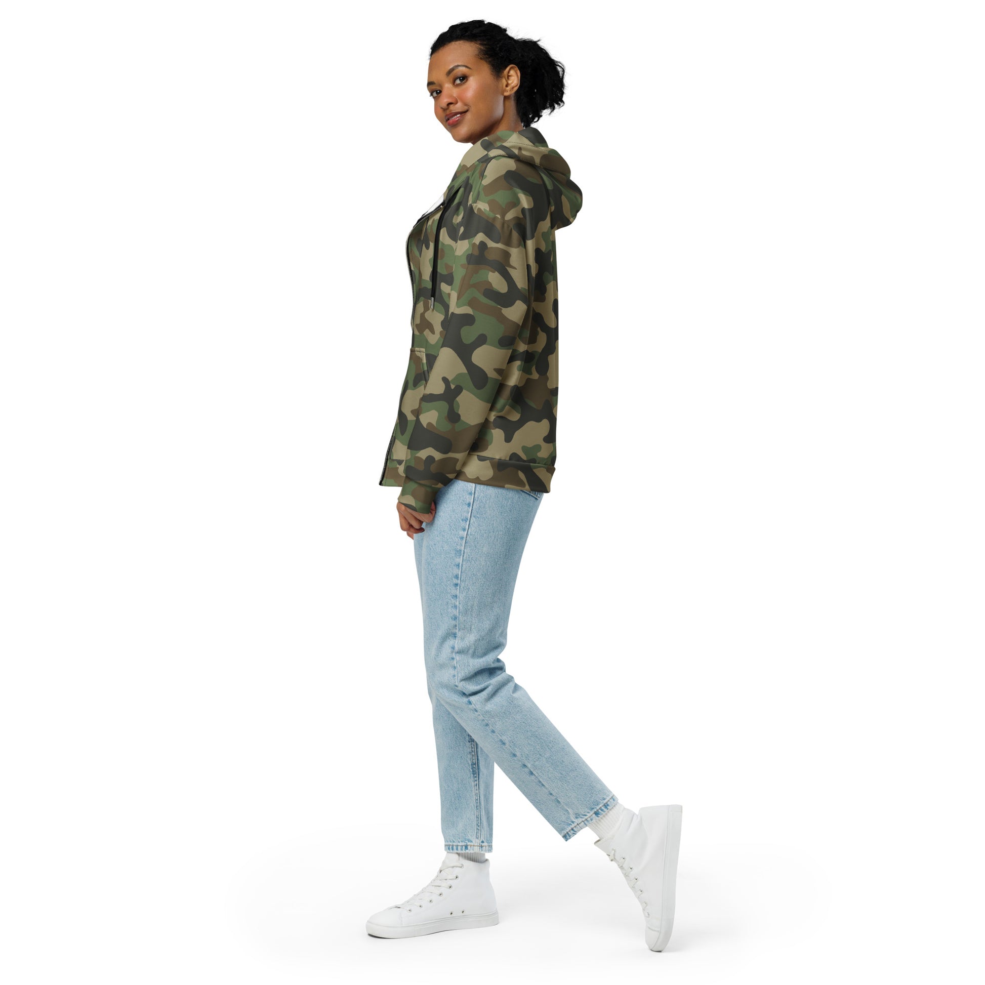 Zip Up Camo Hoodie | Unisex | Military Brown Camouflage style Camo Colors