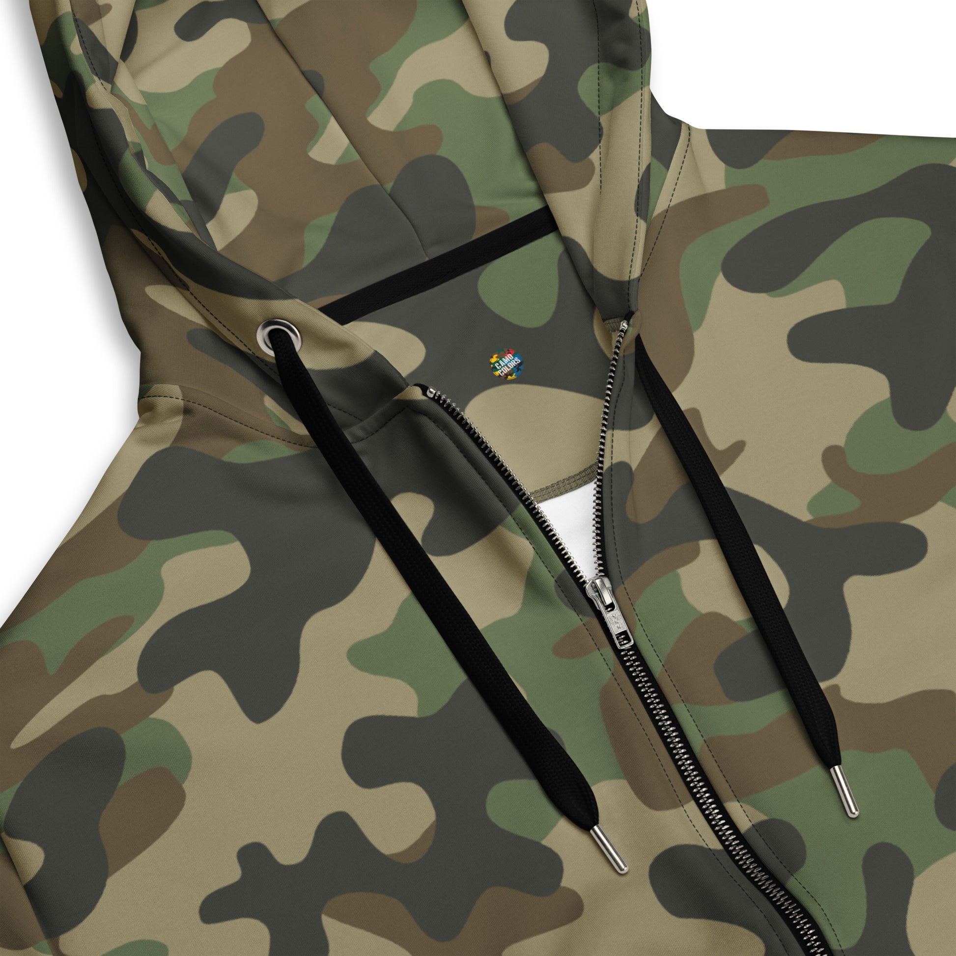 Zip Up Camo Hoodie | Unisex | Military Brown Camouflage style Camo Colors