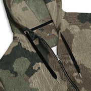 Camo Zip Up Hoodie | Unisex | Dirty Old Brown Camouflage Camo Colors