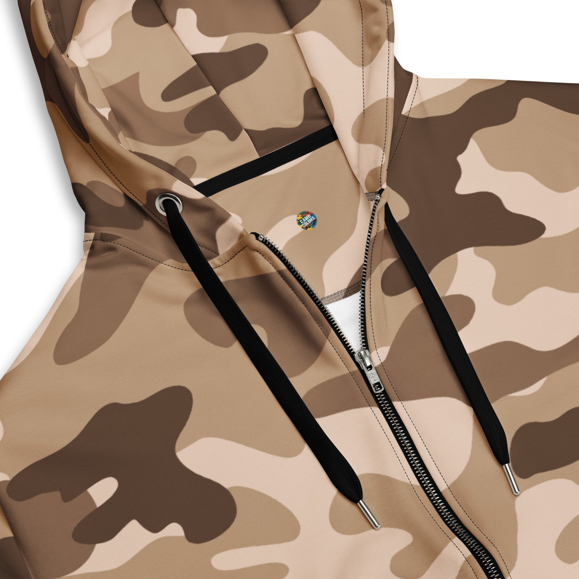 Camo Zip-Up Hoodie | Shades of Brown | Military Style | Camo Colors