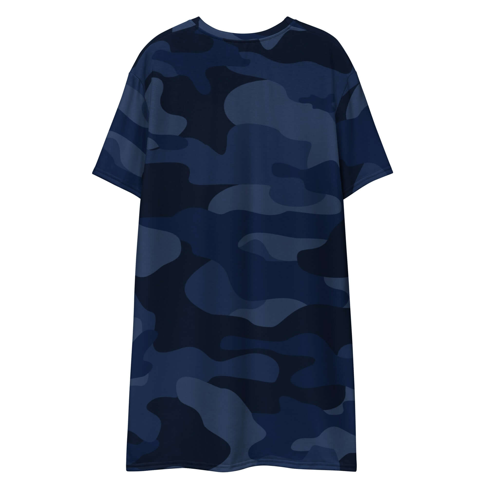 T-shirt Dress in Deep Blue Camo Print | Camo Colors