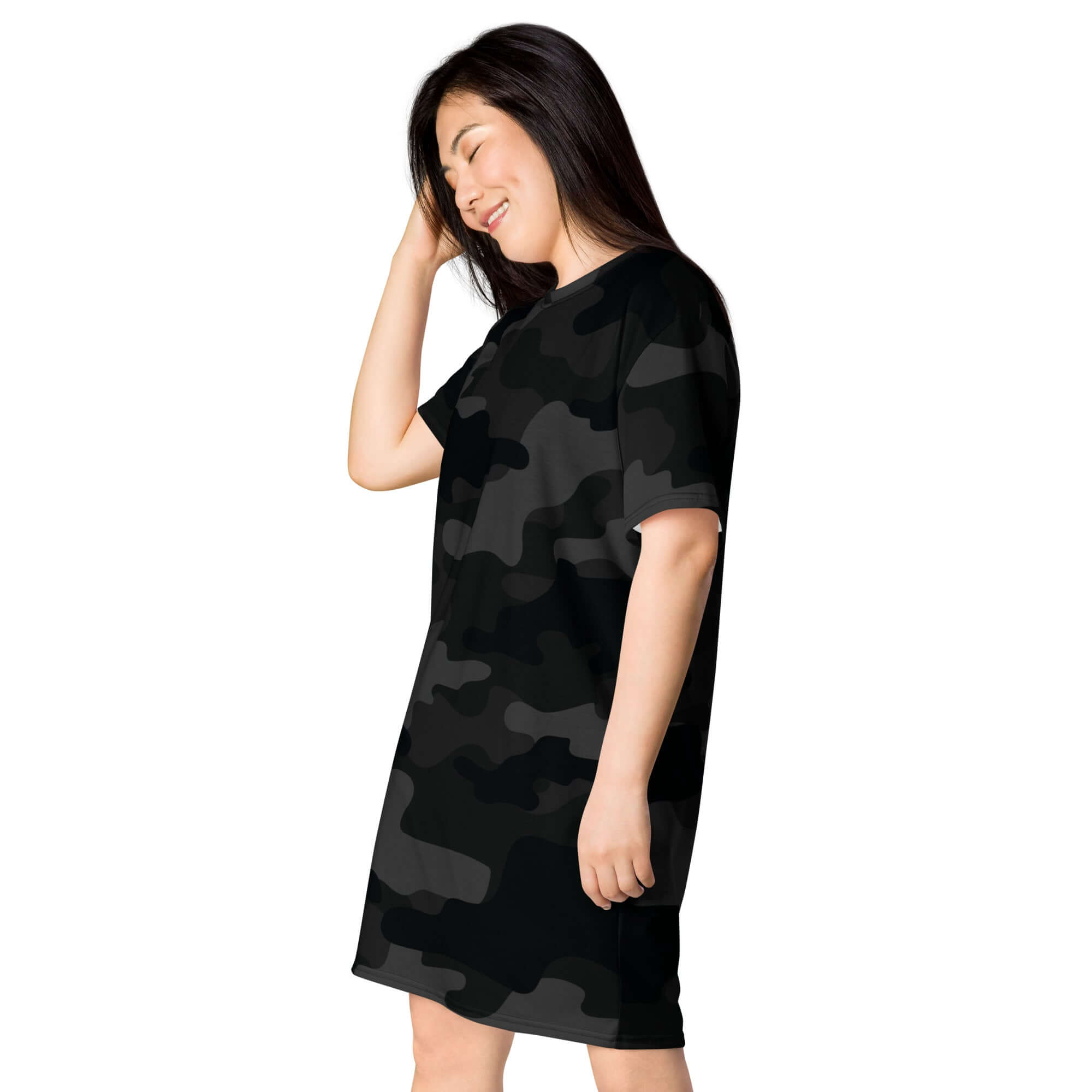 Black Camo T-shirt Dress For Women | Camo Colors