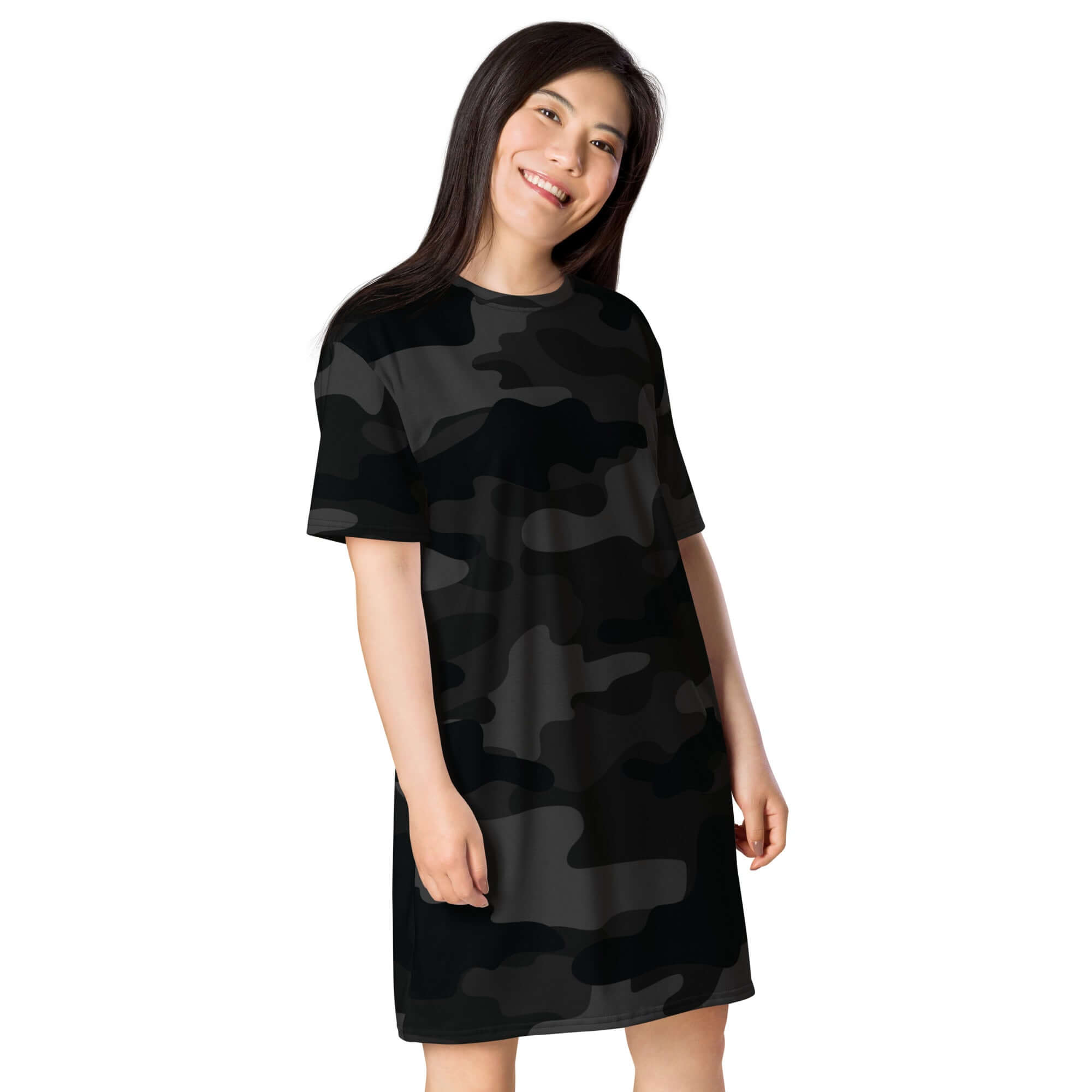 Black Camo T-shirt Dress For Women | Camo Colors