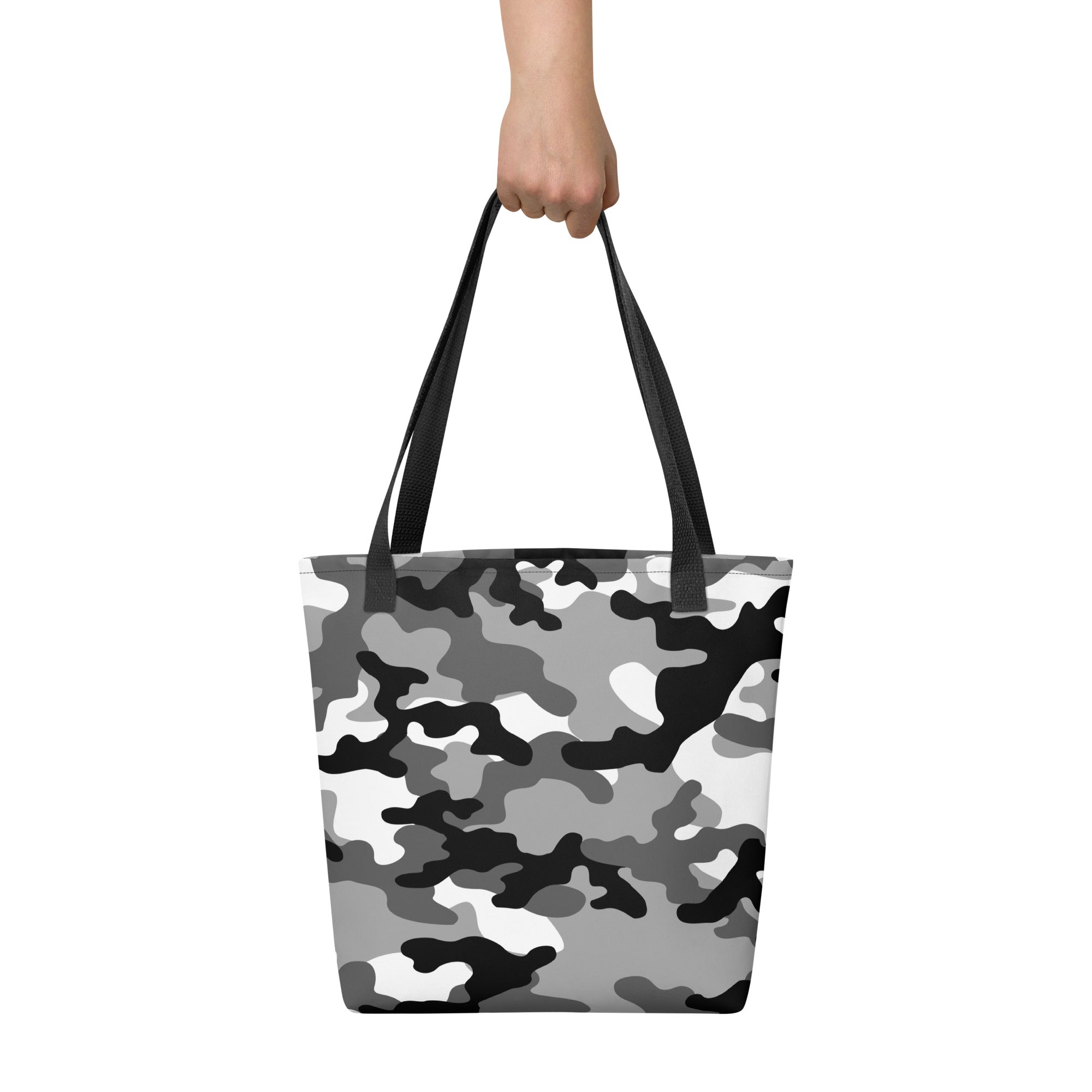 Camo Tote Bag | Black, Gray, and White Camouflage Camo Colors