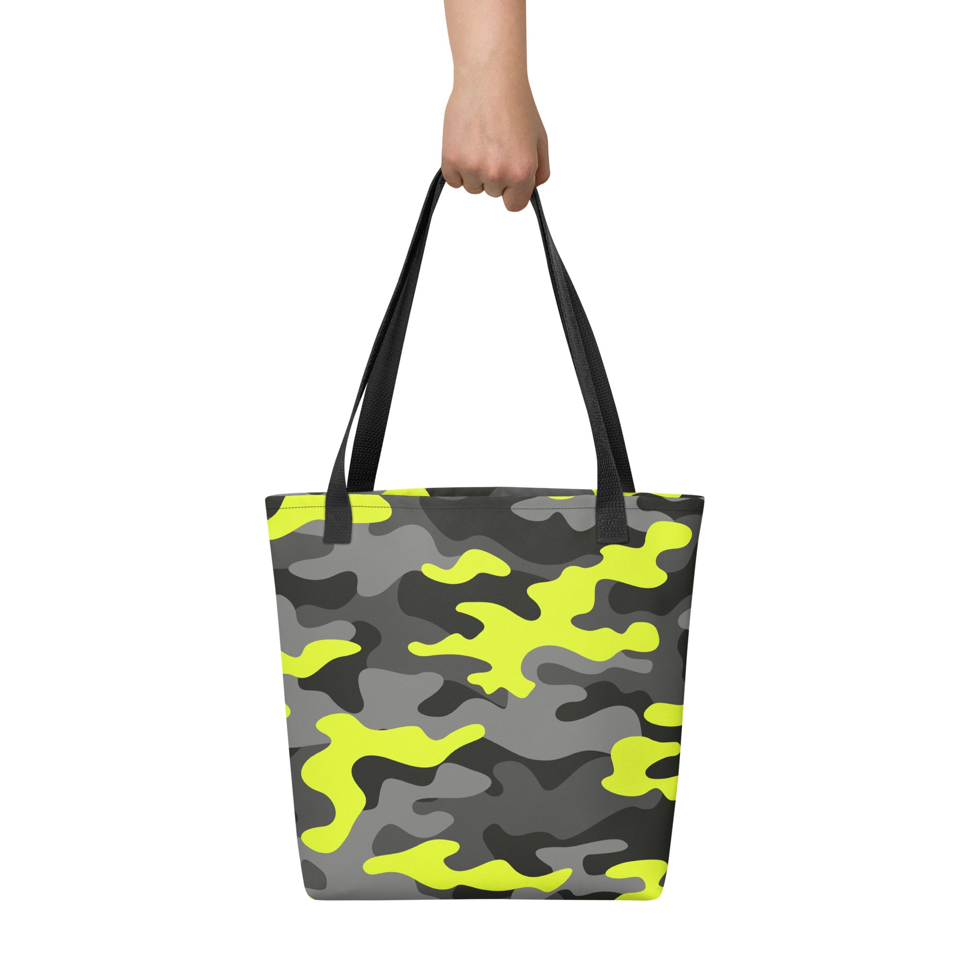 Camo Tote Bag | Black, Gray, and Yellow Camouflage Camo Colors