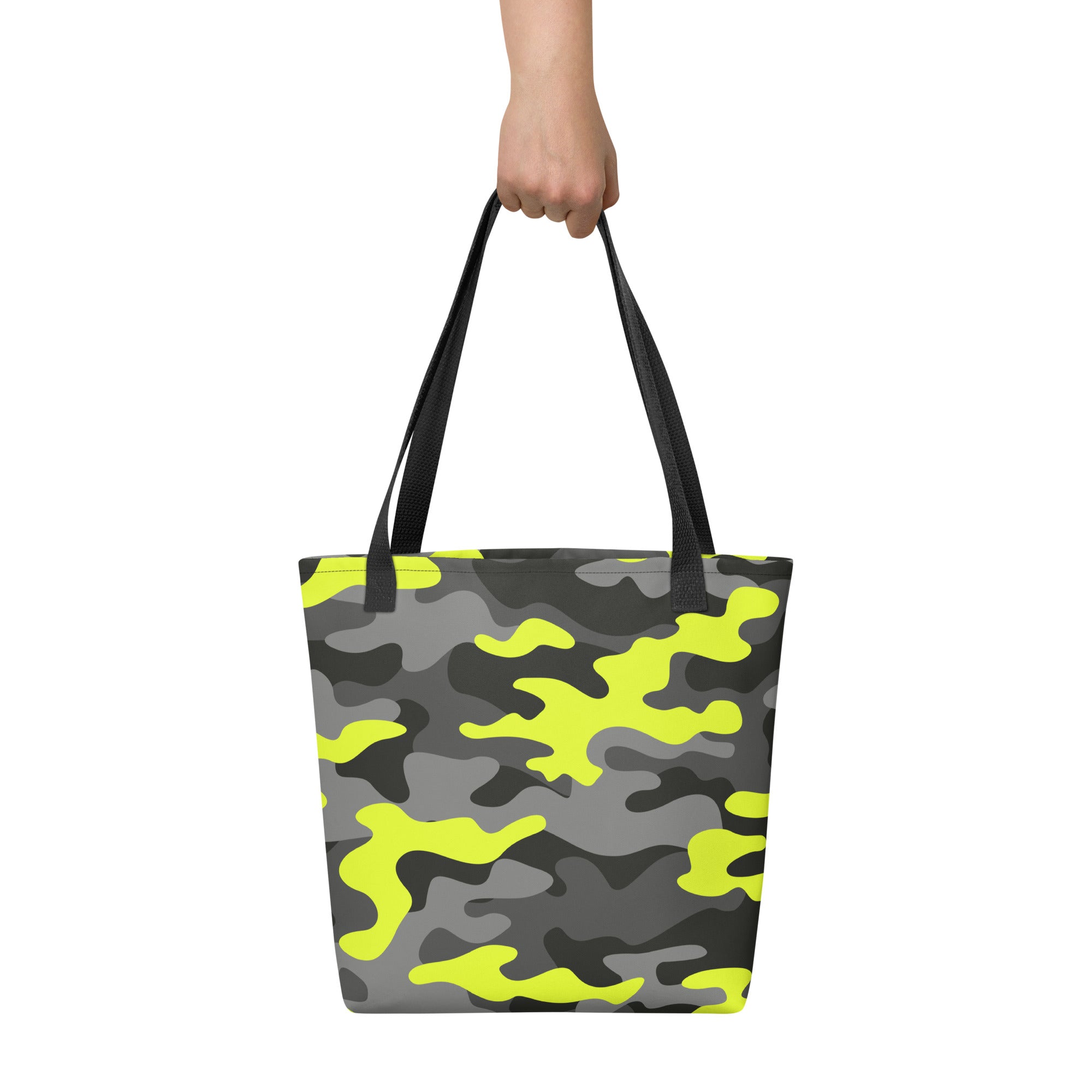 Camo Tote Bag | Black, Gray, and Yellow Camouflage Camo Colors
