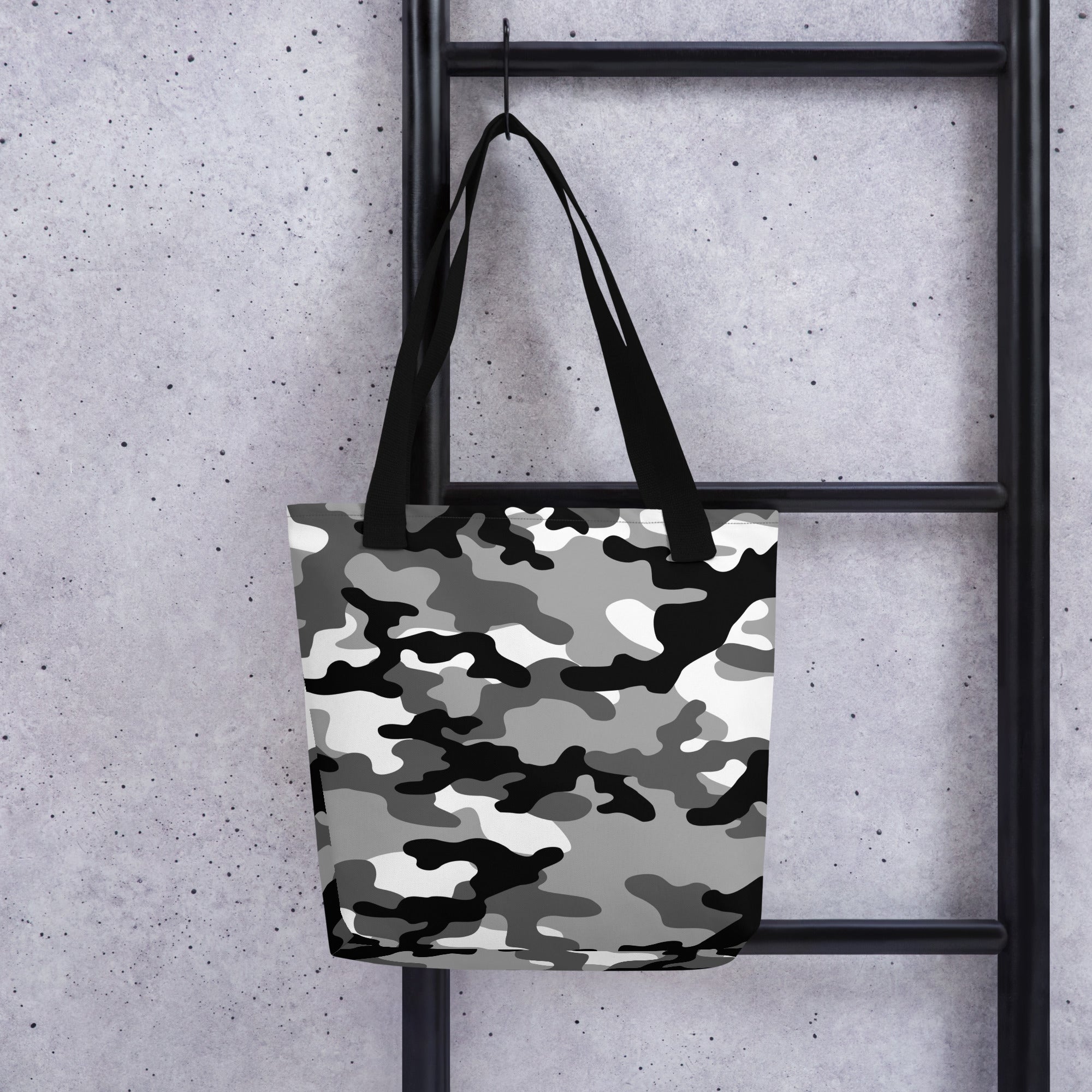 Camo Tote Bag | Black, Gray, and White Camouflage Camo Colors