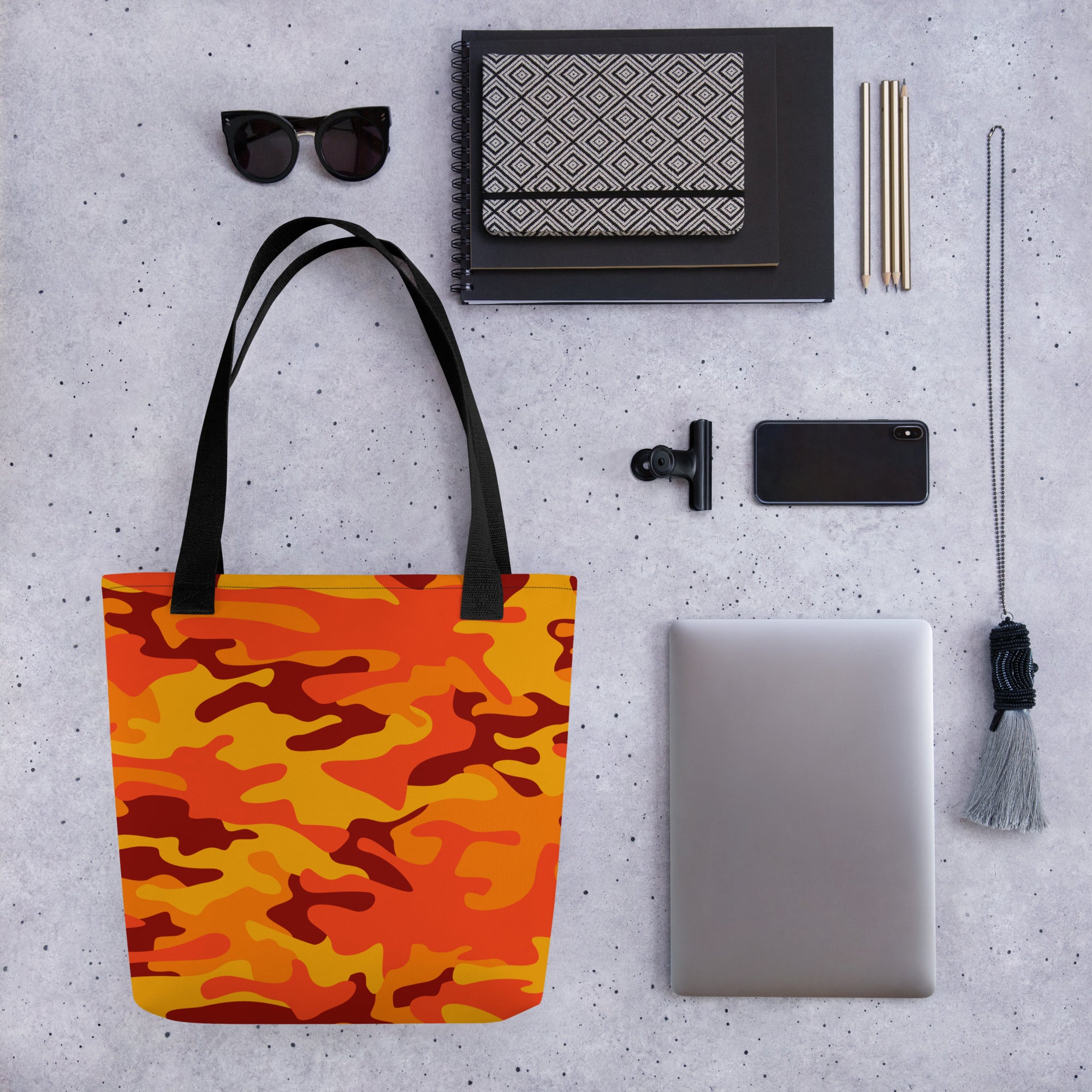 Camo Tote Bag | Orange & Red Camouflage Camo Colors