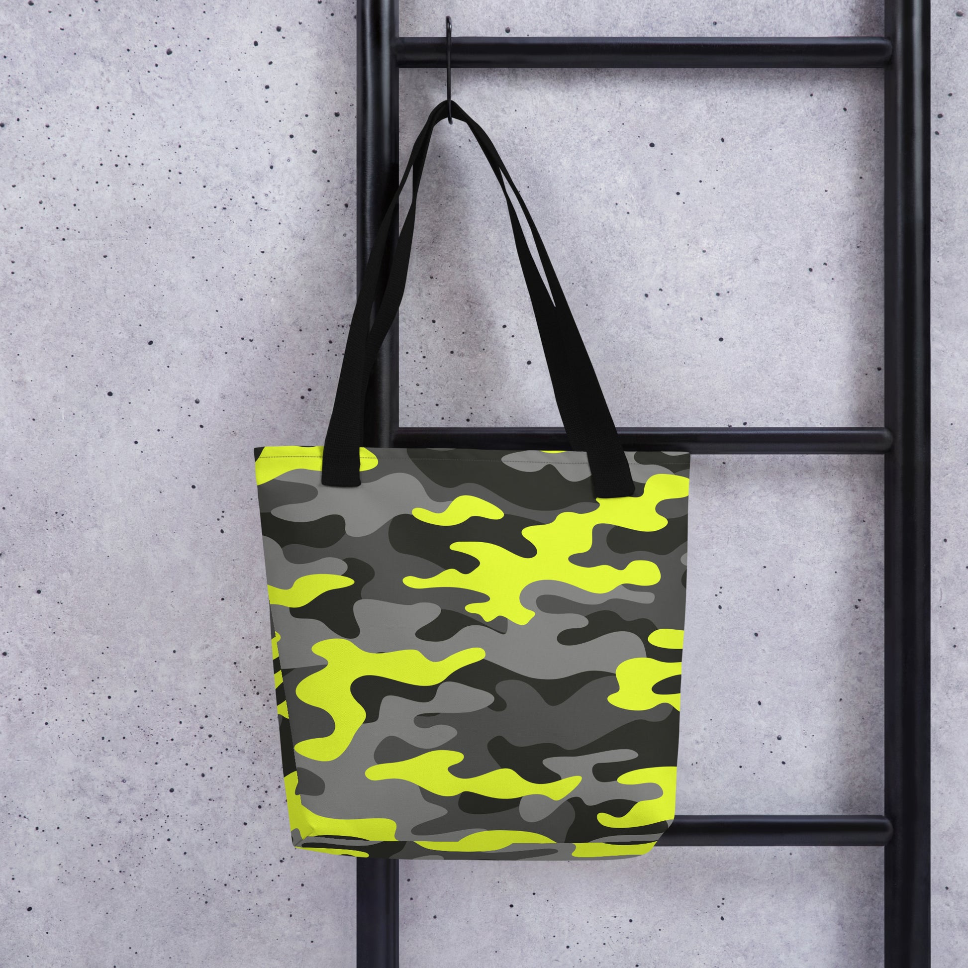 Camo Tote Bag | Black, Gray, and Yellow Camouflage Camo Colors