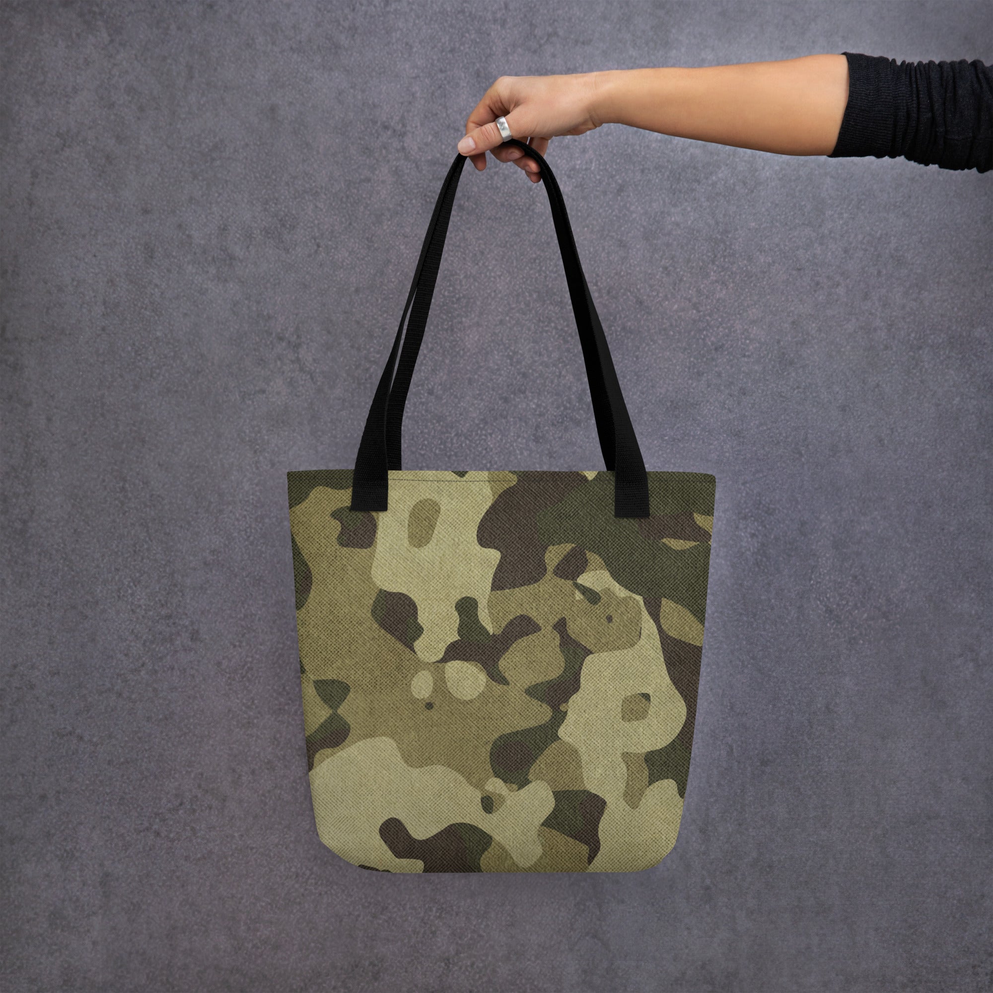 Camo Tote Bag | Green Fabric Camouflage Camo Colors