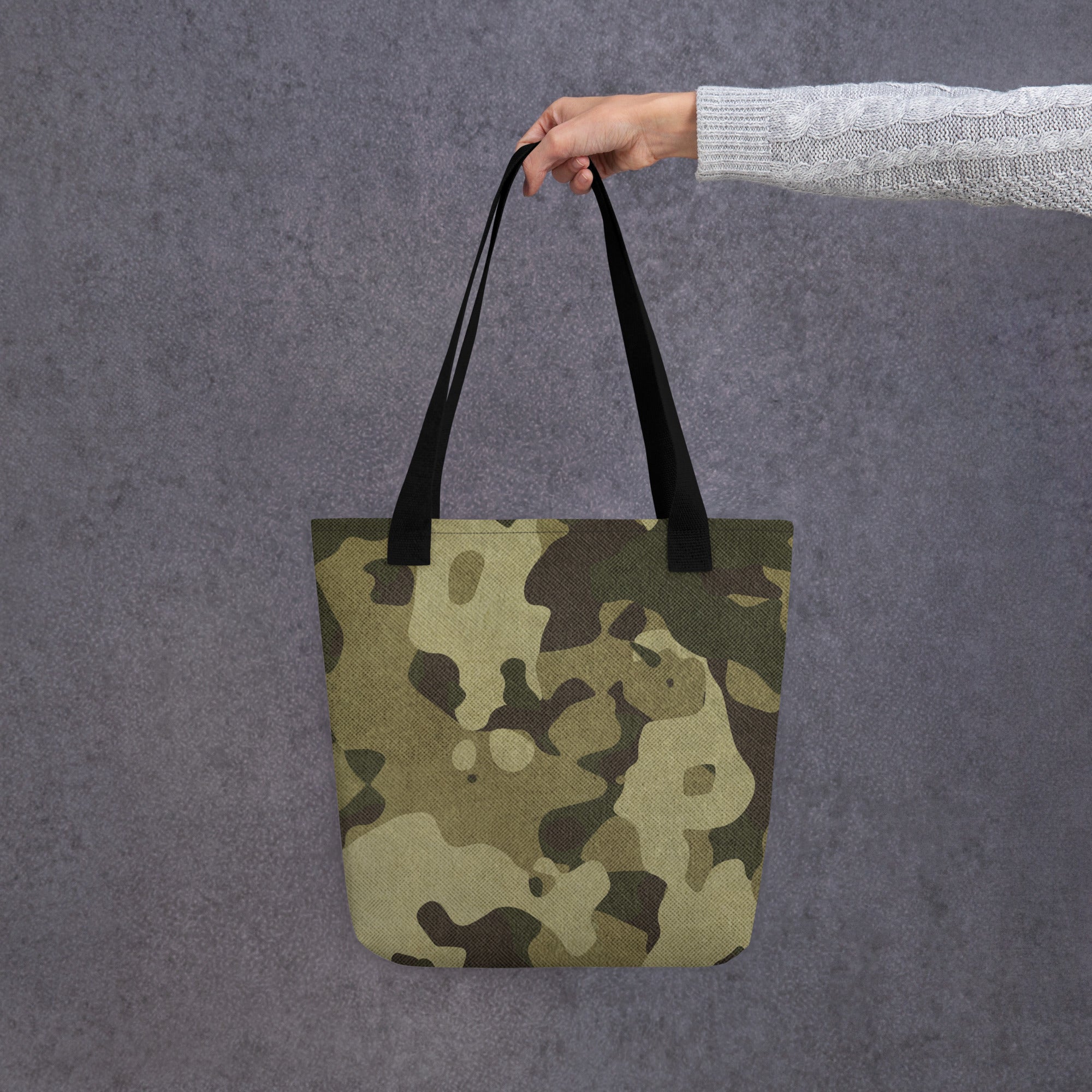Camo Tote Bag | Green Fabric Camouflage Camo Colors