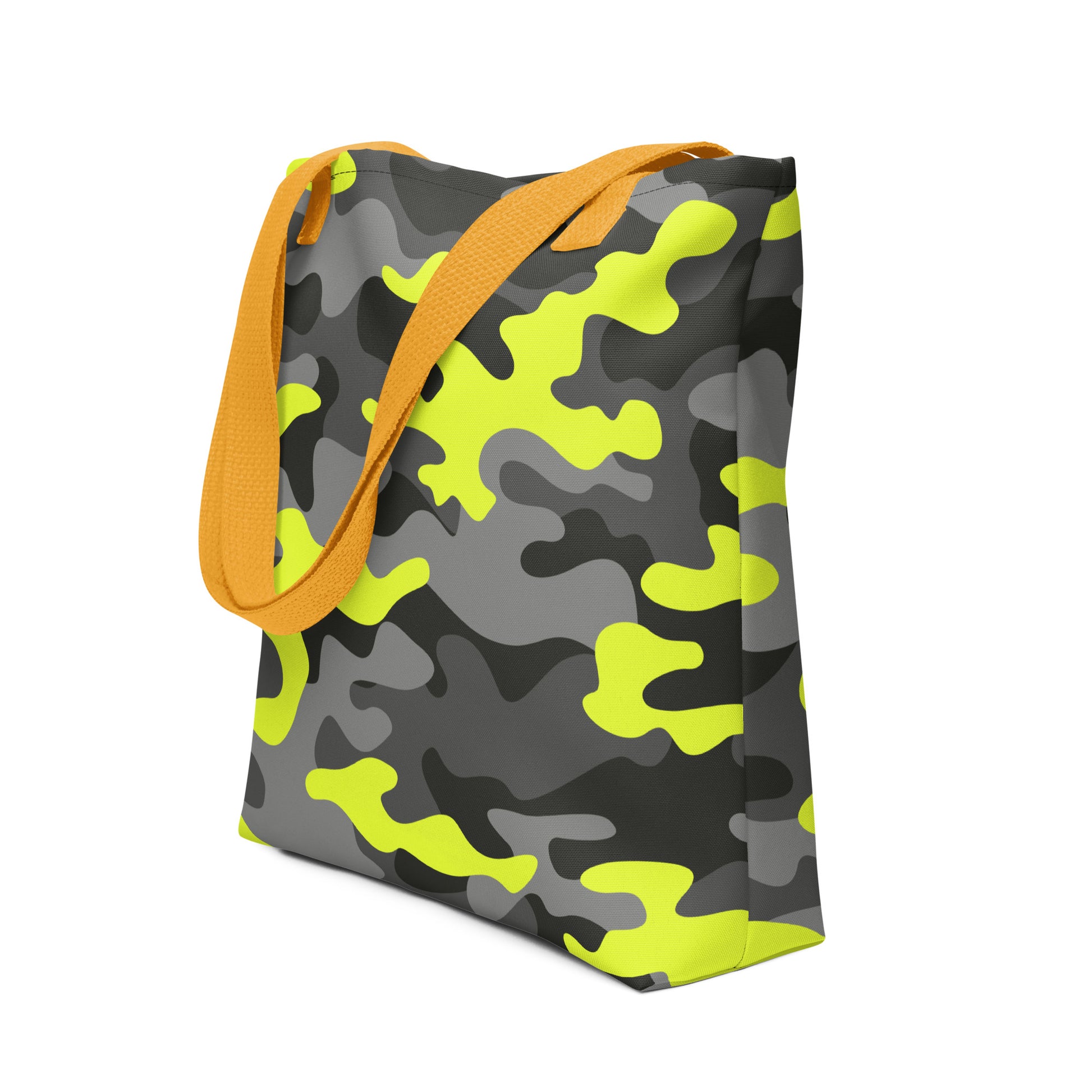Camo Tote Bag | Black, Gray, and Yellow Camouflage Camo Colors