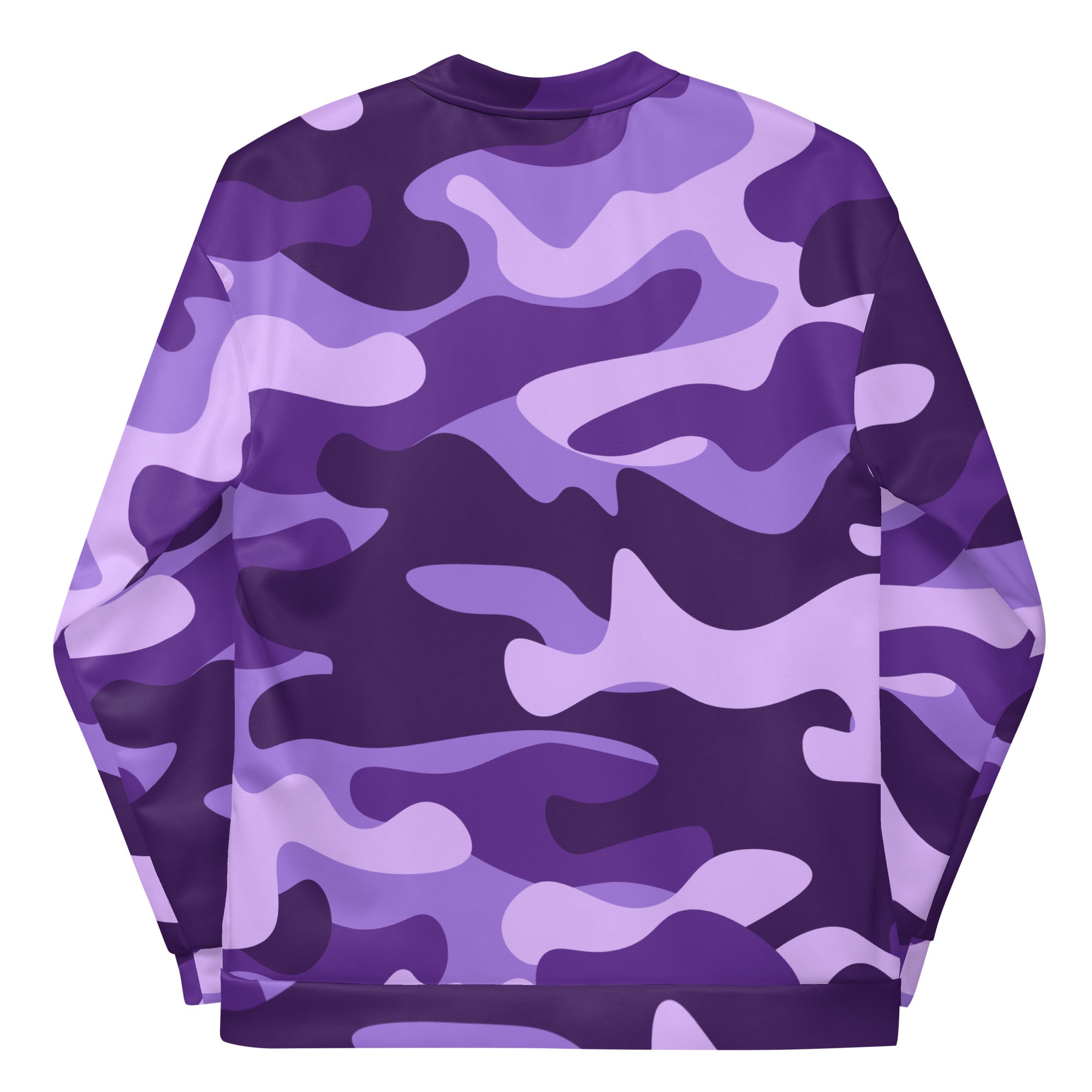 Camo Bomber Jacket | Unisex | Purple, Blue and Mauve Camo Colors