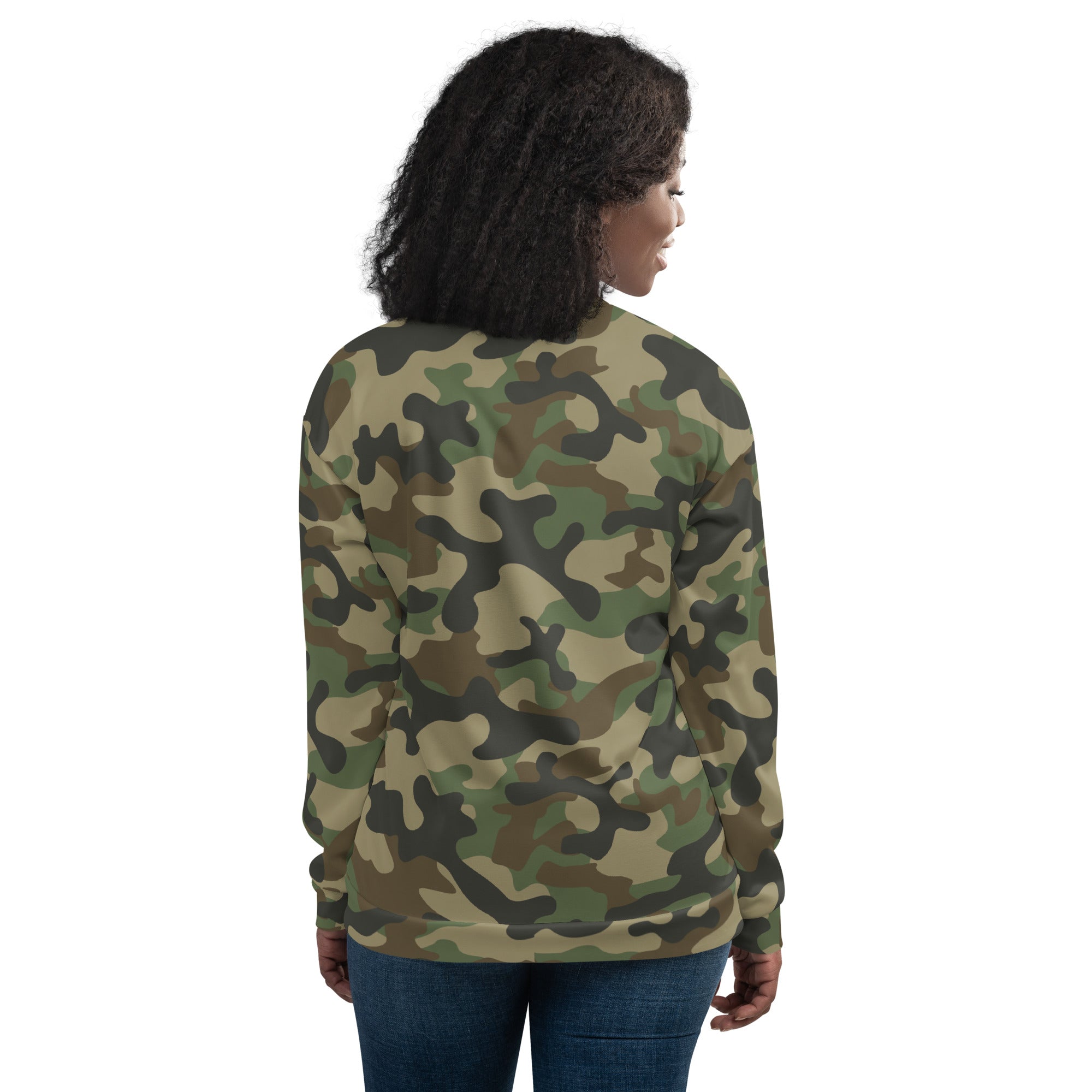 Camo Bomber Jacket | Unisex | Military Brown Camouflage Camo Colors