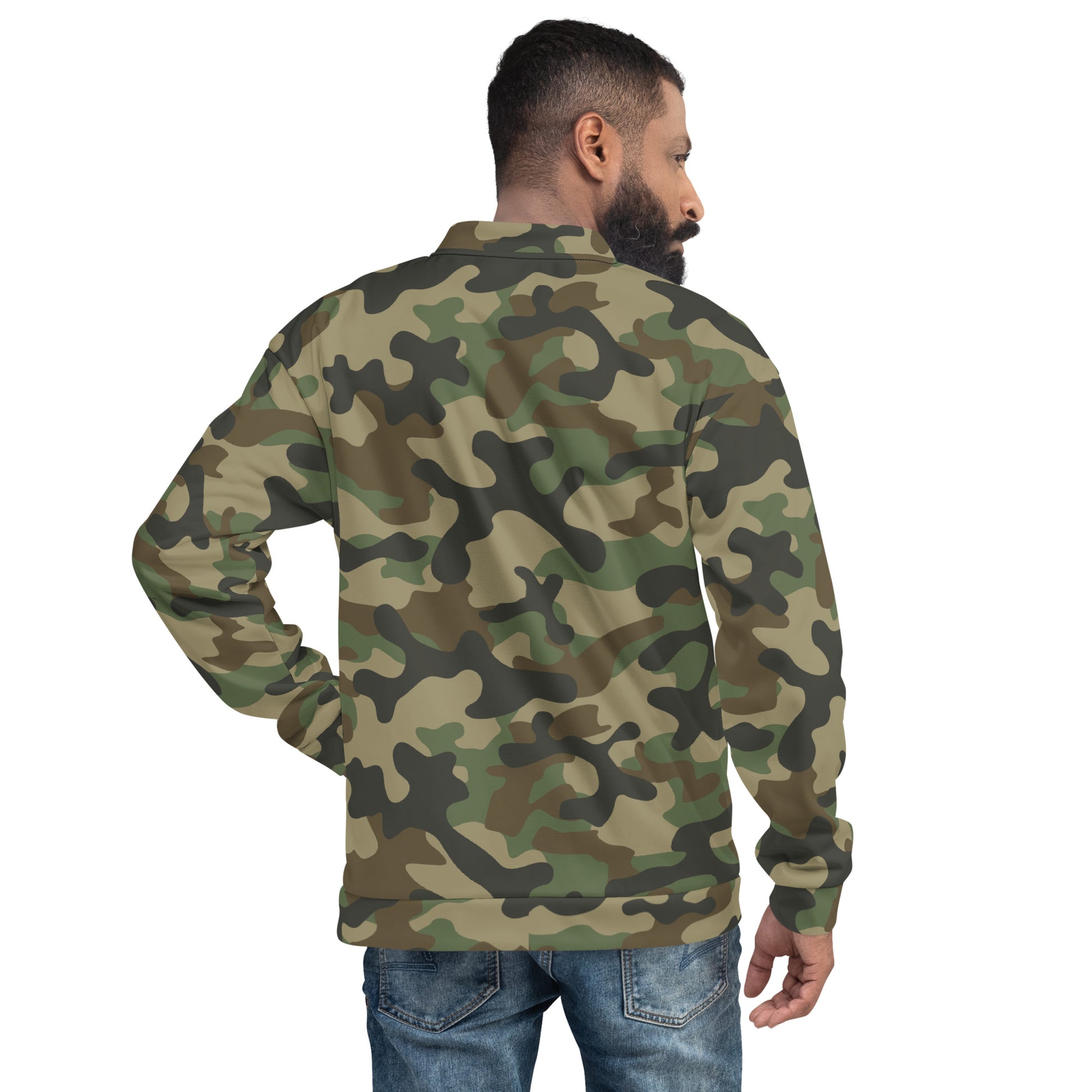 Camo Bomber Jacket | Unisex | Military Brown Camouflage Camo Colors