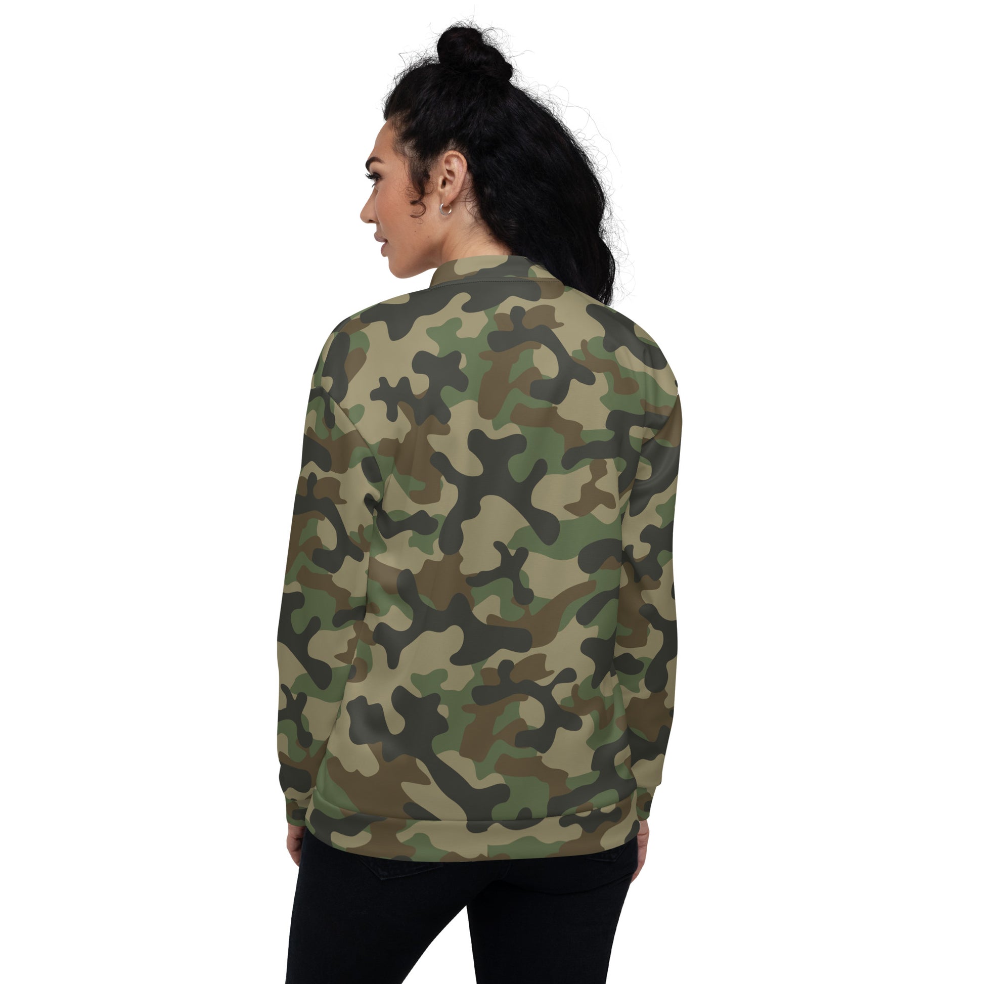 Camo Bomber Jacket | Unisex | Military Brown Camouflage Camo Colors