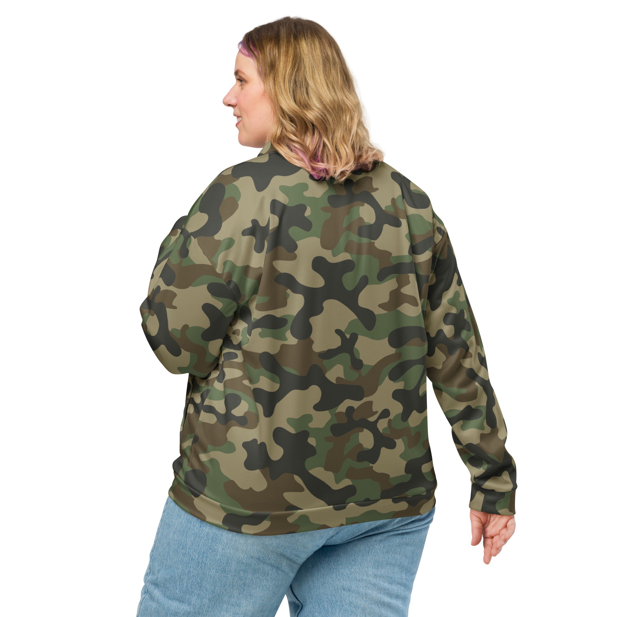 Camo Bomber Jacket | Unisex | Military Brown Camouflage Camo Colors