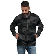 Camo Bomber Jacket | Unisex | Black Camouflage Camo Colors